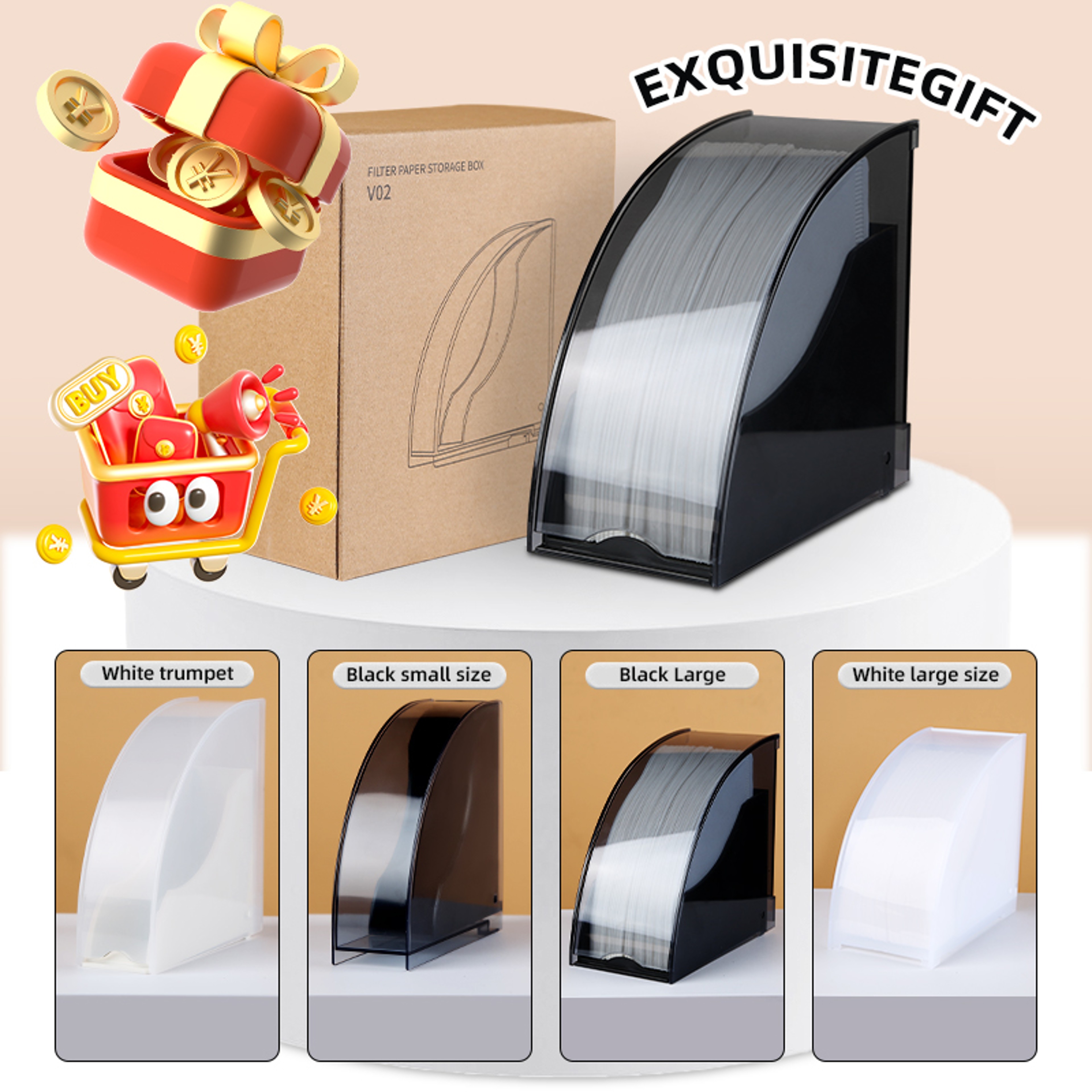 Dustproof Coffee Filter Paper Box Storage Rack For Bar Use 5