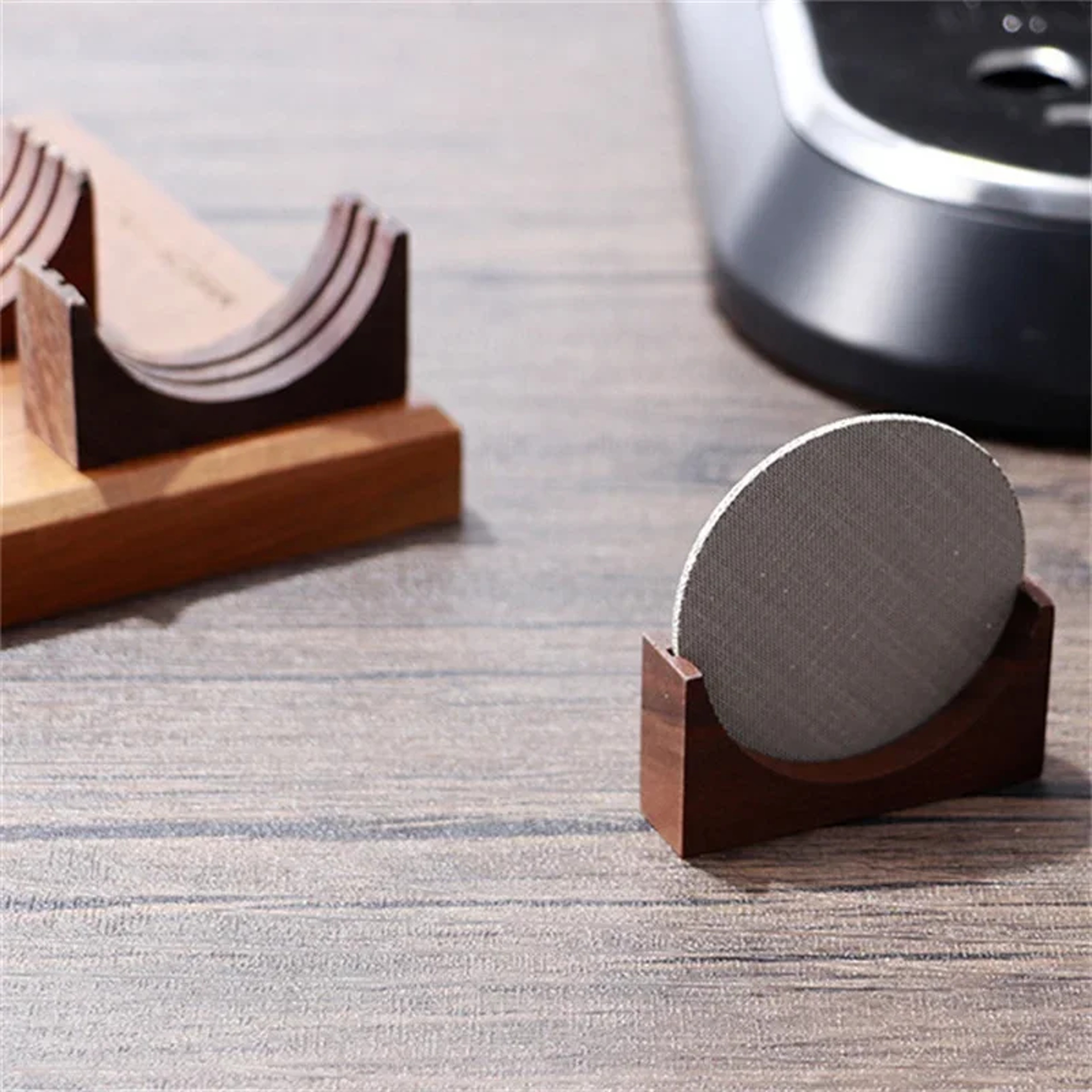 Coffee Puck Screen Stand, Espresso Universal Filter Storage Rack, Wooden Filter Stand – view 1