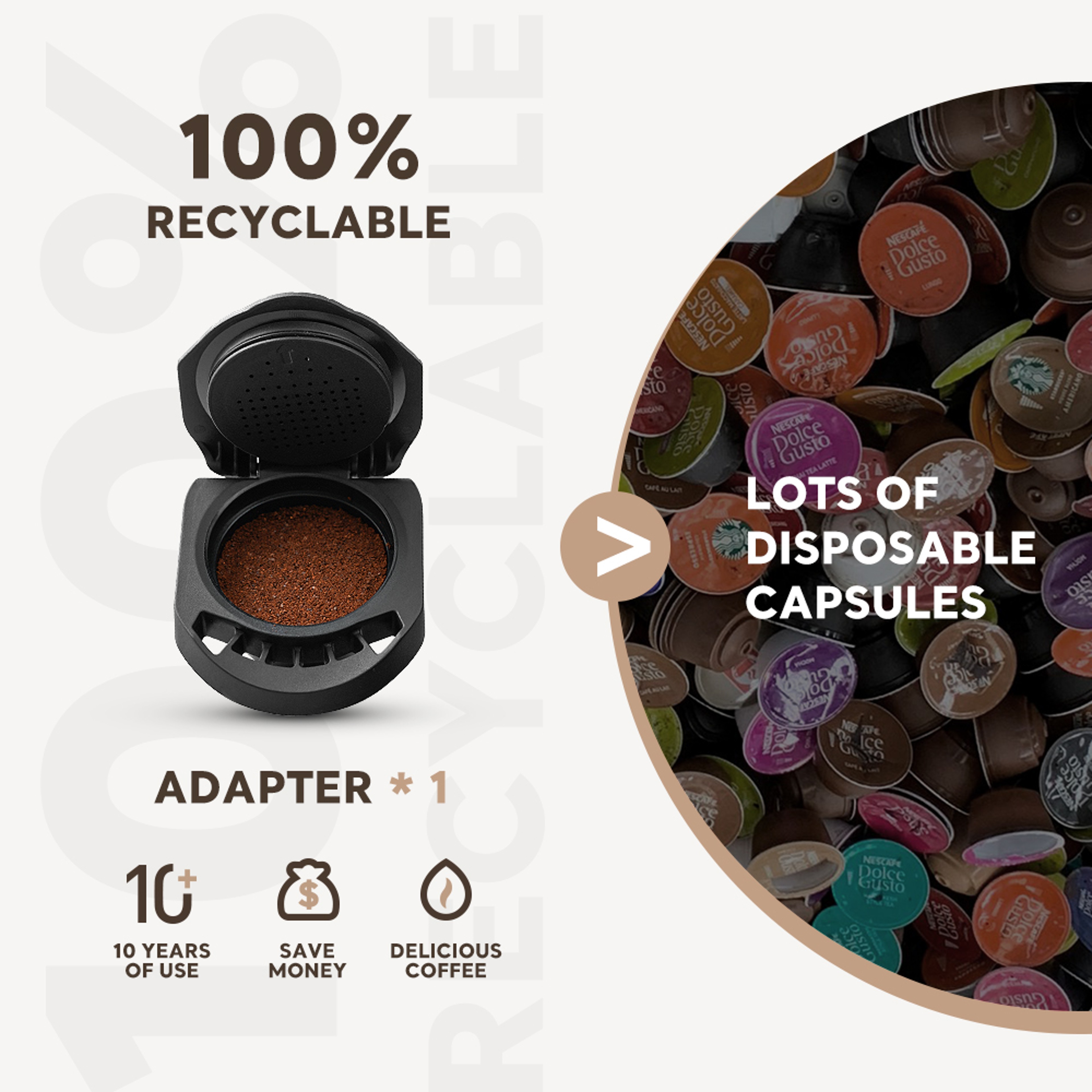 Reusable Coffee Capsule Adapter For Dolce Gusto Compatible With Genio S Piccolo XS Machine 2