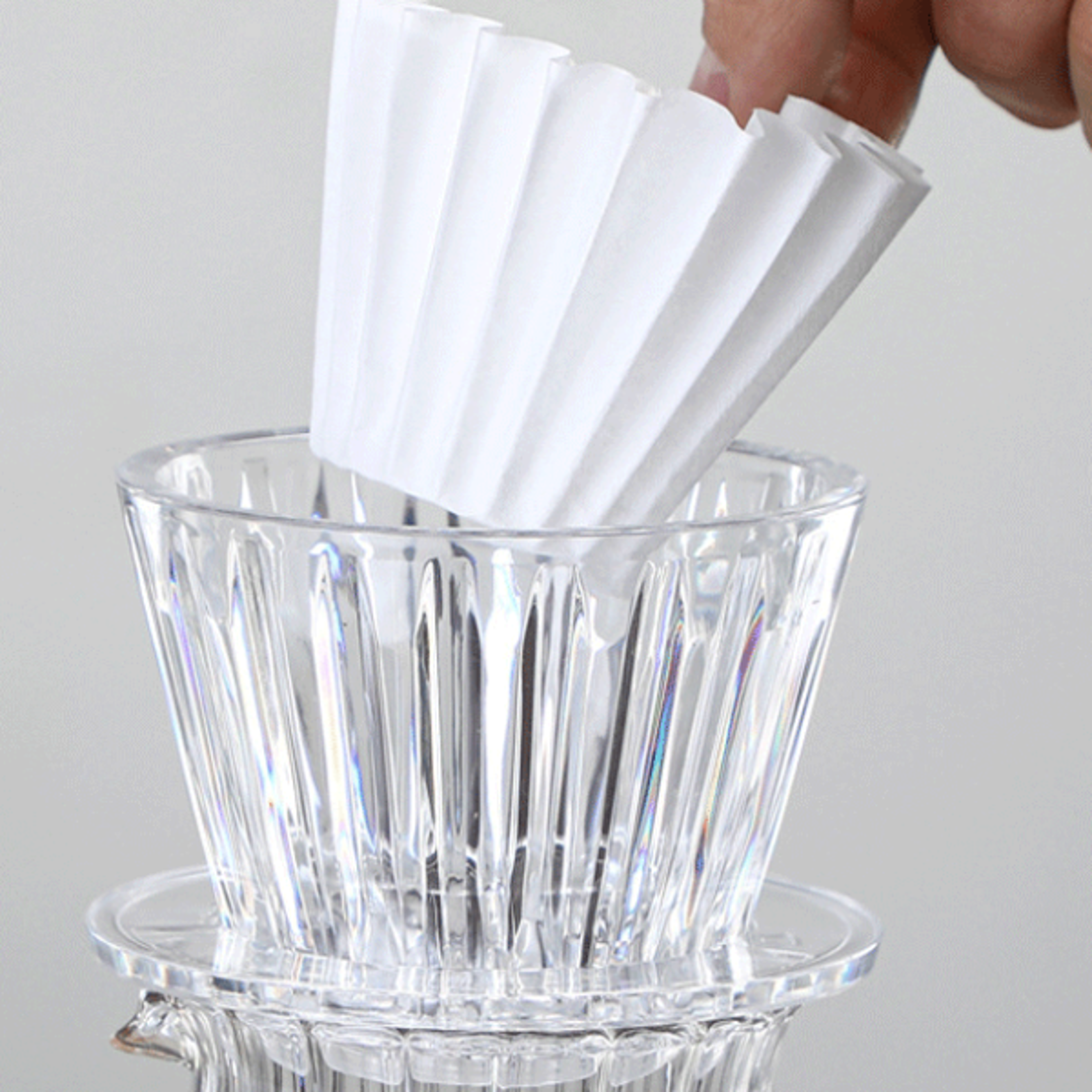 Crystal Eye Pour Over Coffee Dripper With Coffee Filter Papers 50 Sheets Coffee Filter Set