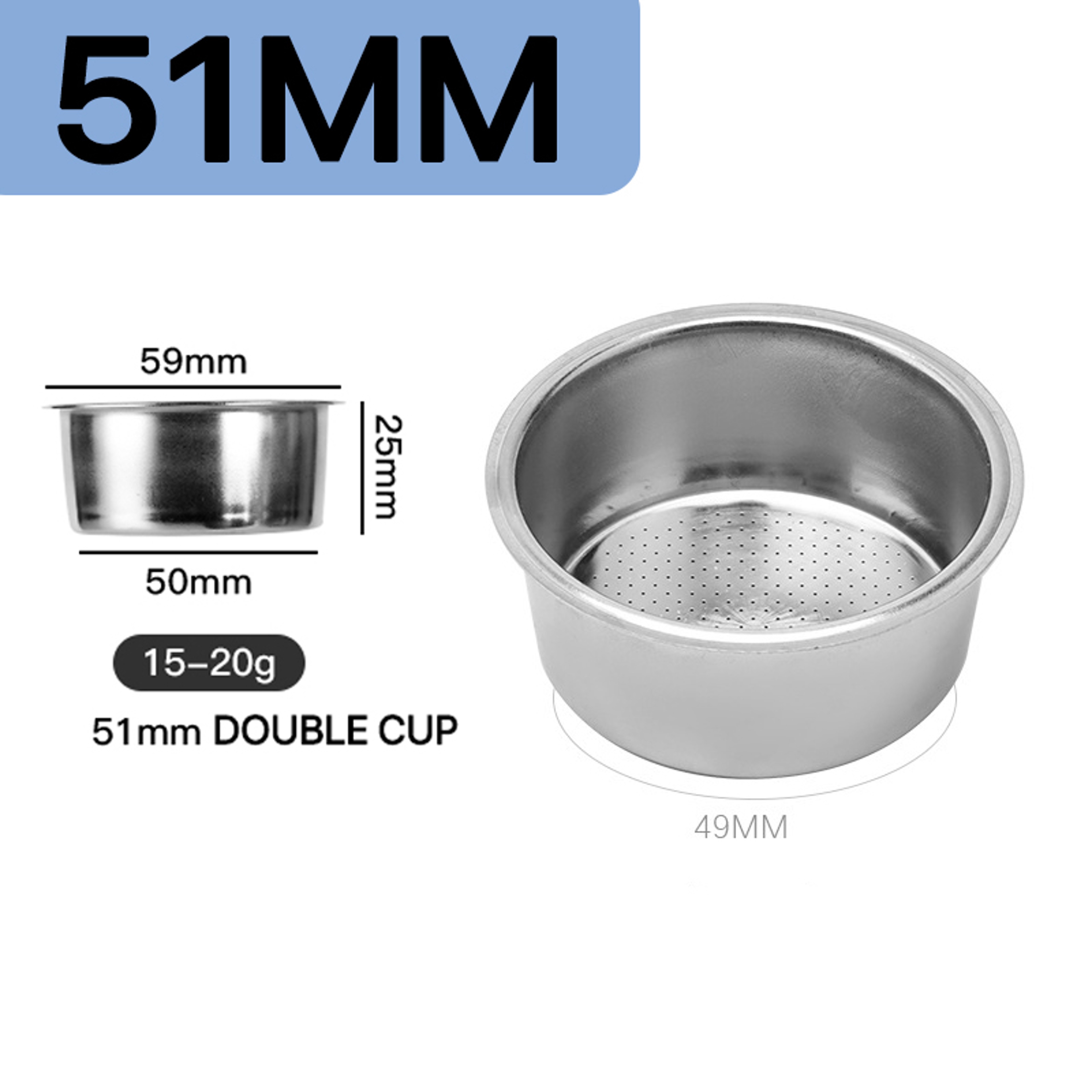 Universal Coffee Powder Bowl Stainless Steel Coffee Filter Basket Bottomless Coffee Bowl With Handl 8