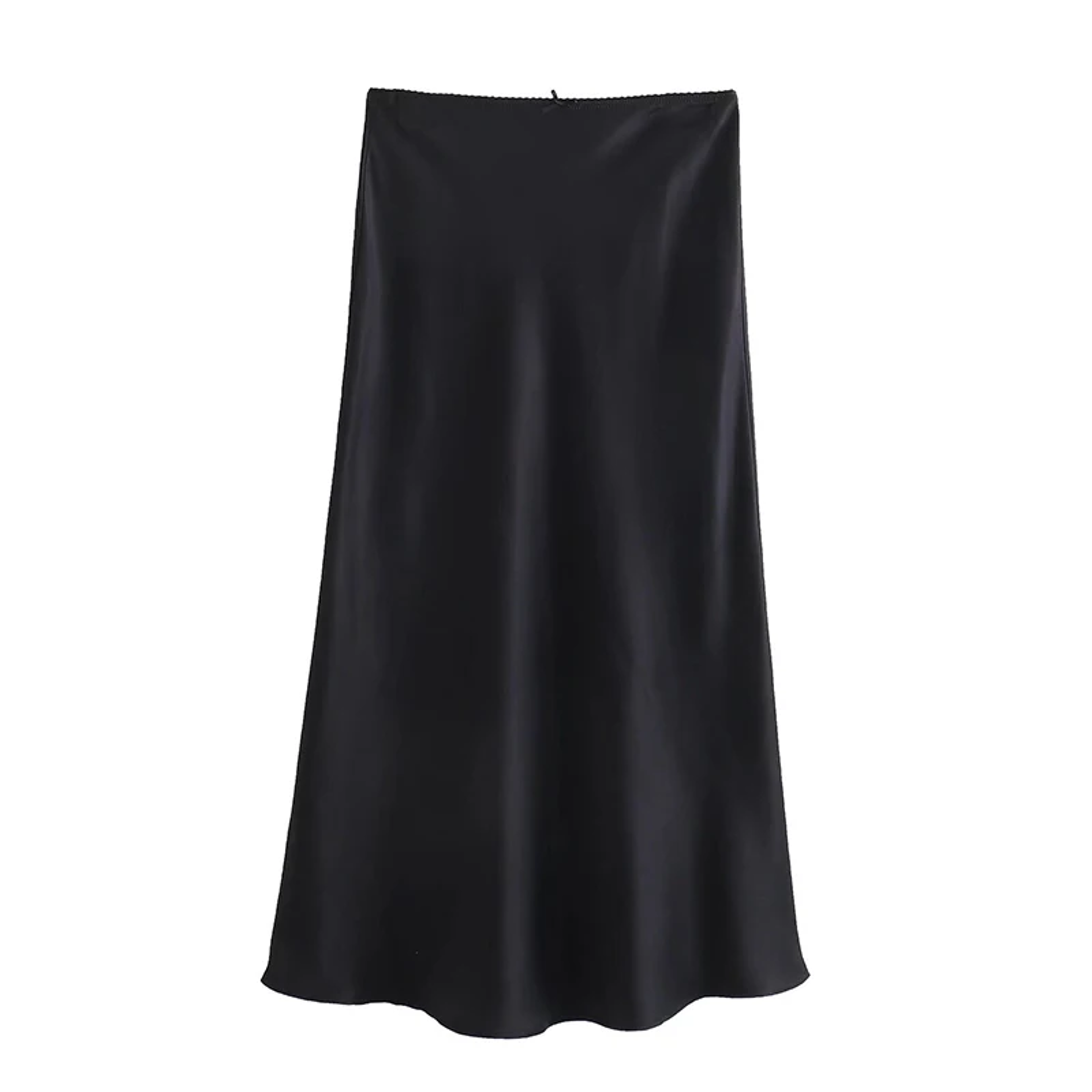 Vintage Chic Fashion Womens Satin BowDecorated HighWaist ALine Long Skirt 2