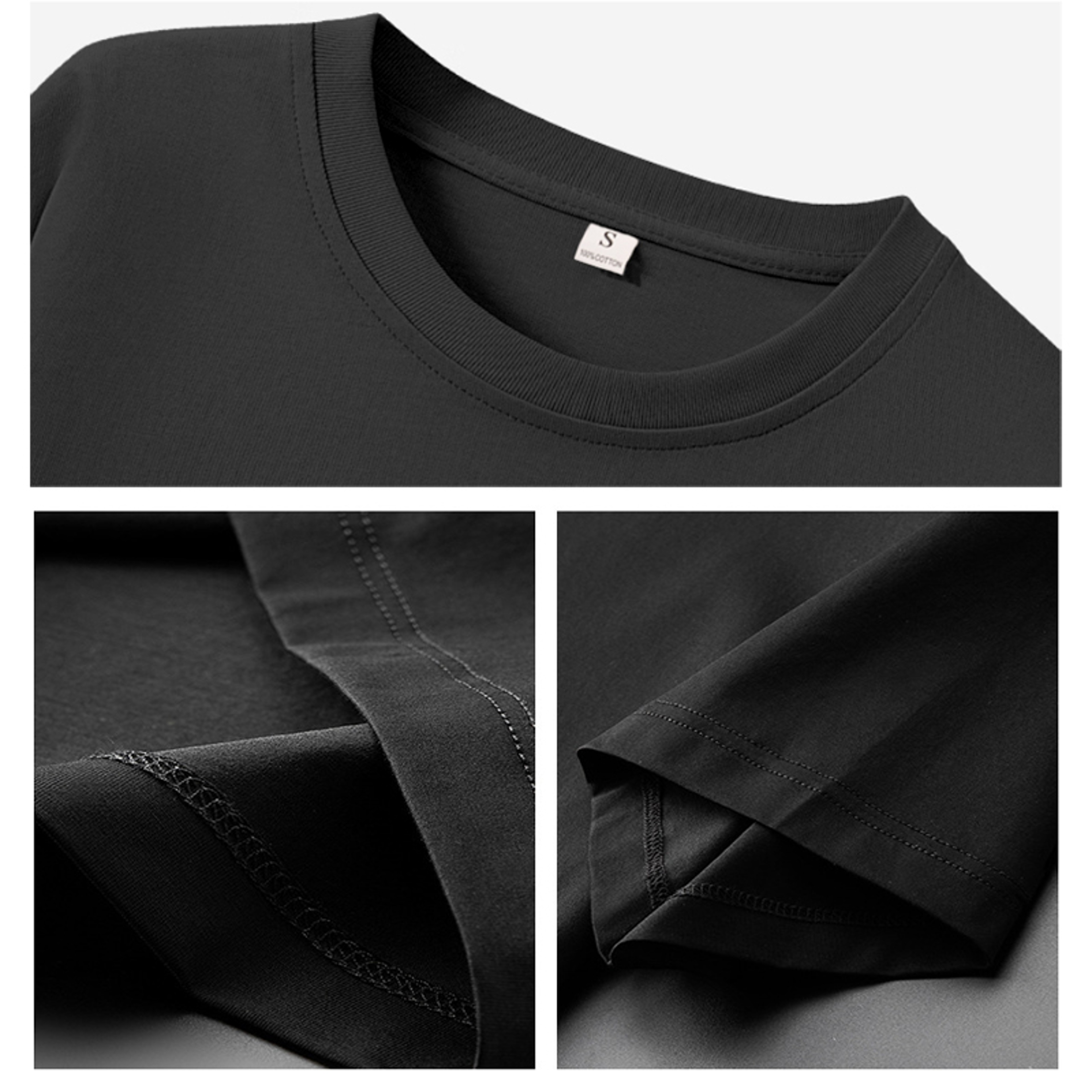 Black & White Grams Heavy T-shirt Casual Comfortable O-neck Tee for Women, Stylish Apparel – view 5