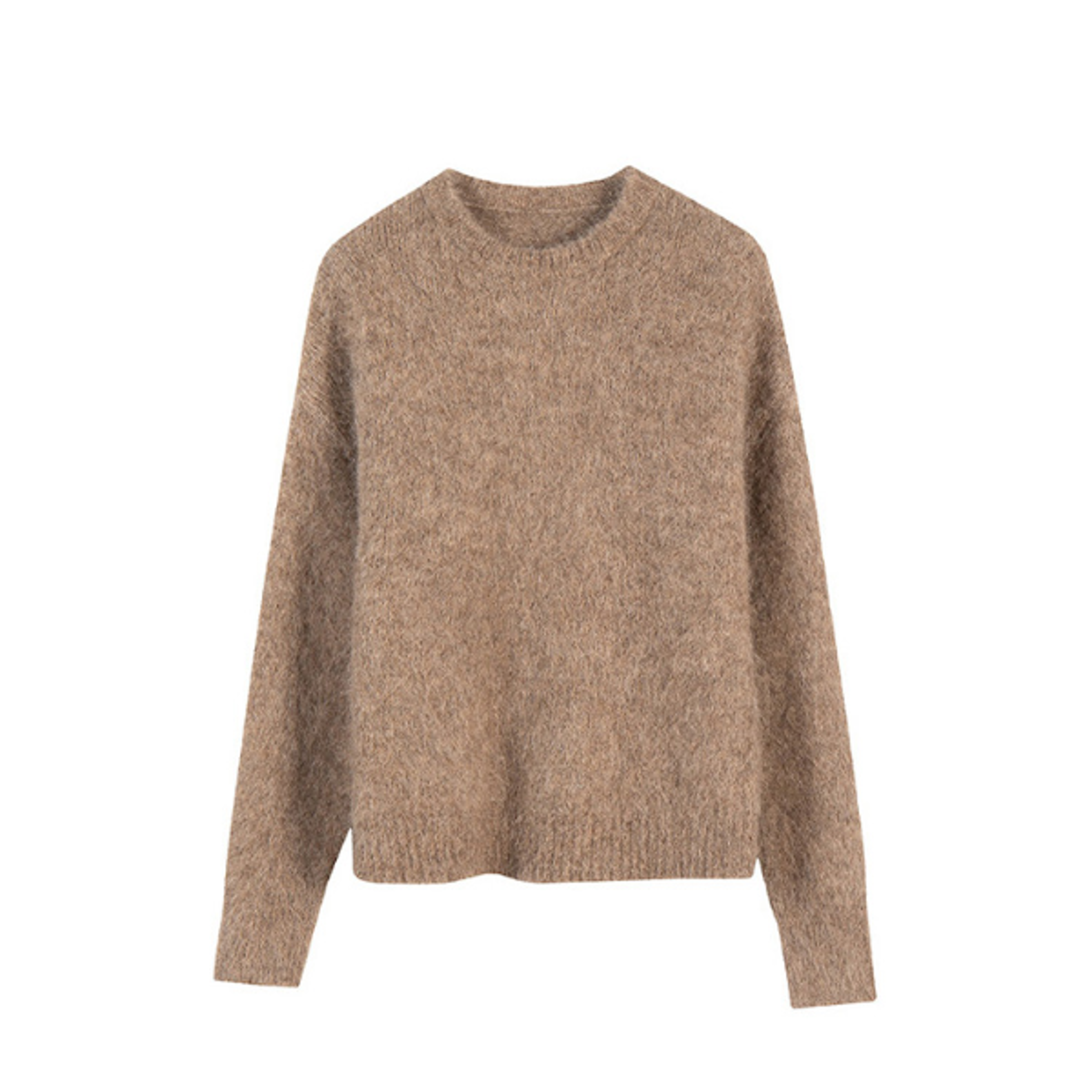 ved Loose Sweaters Warm Alpaca Pullovers for Women Camel Beige Winter Fall Top