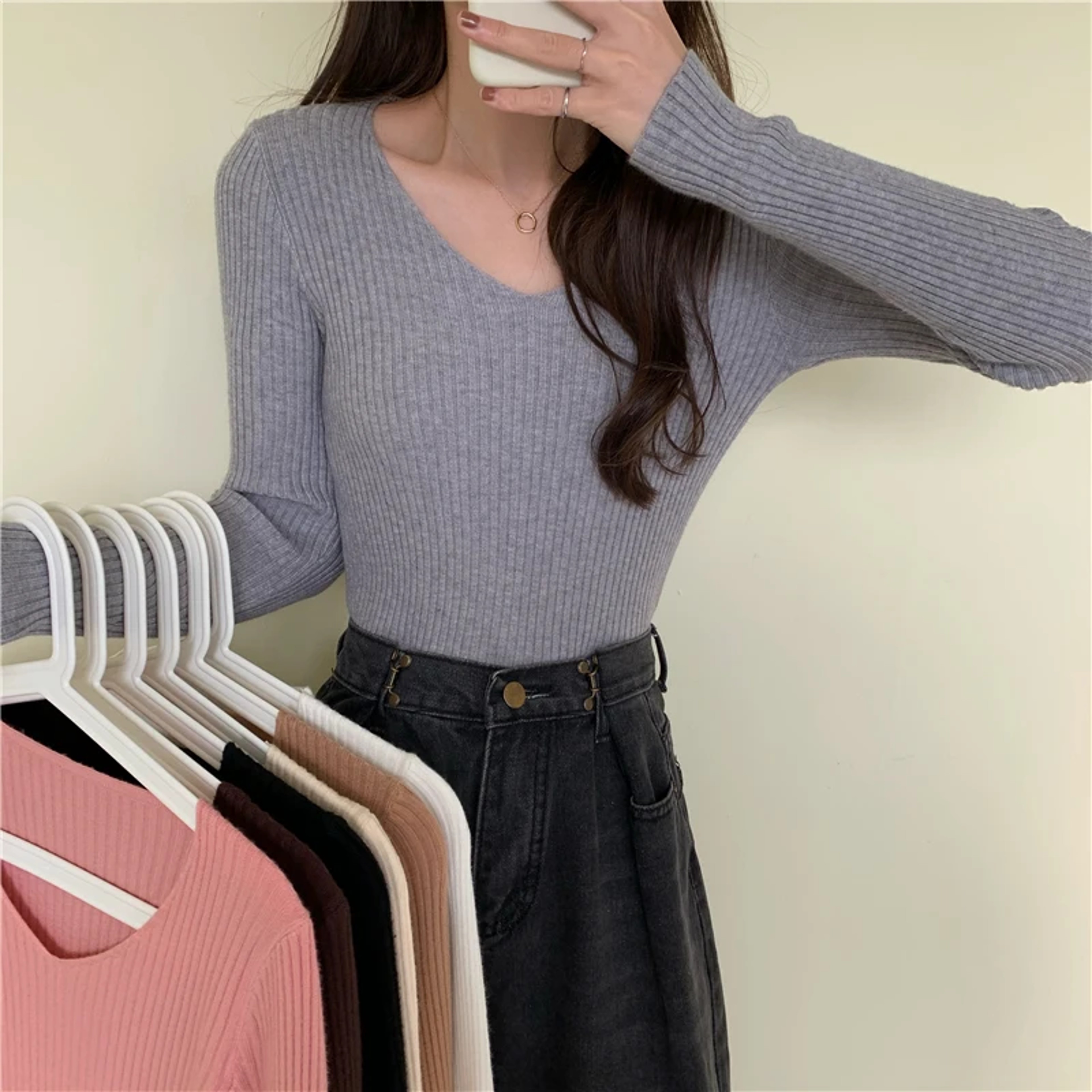 Fashion Clothes, Autumn Winter Women Sweaters, Solid Jersey Tops – view 3