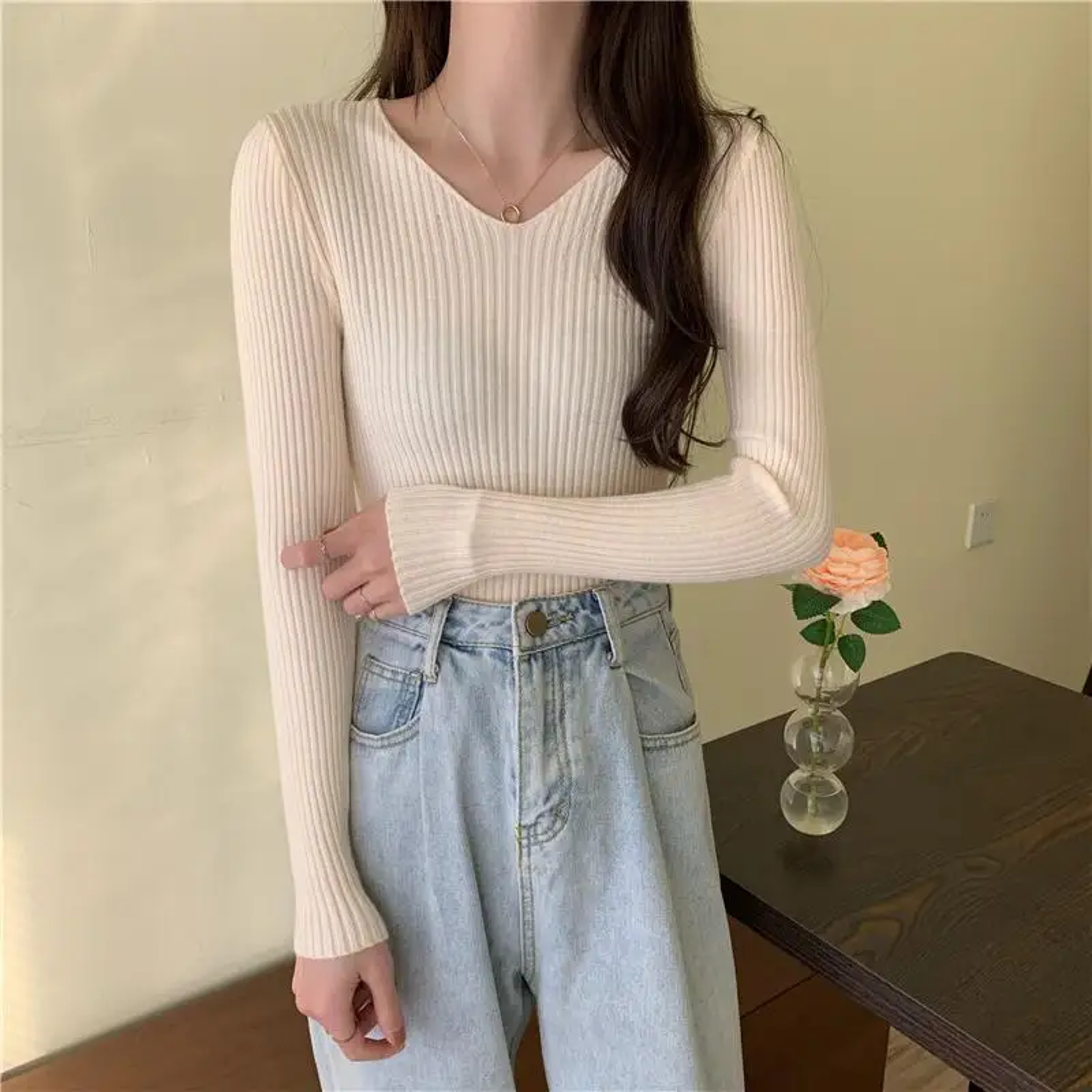 Fashion Clothes, Autumn Winter Women Sweaters, Solid Jersey Tops – view 10