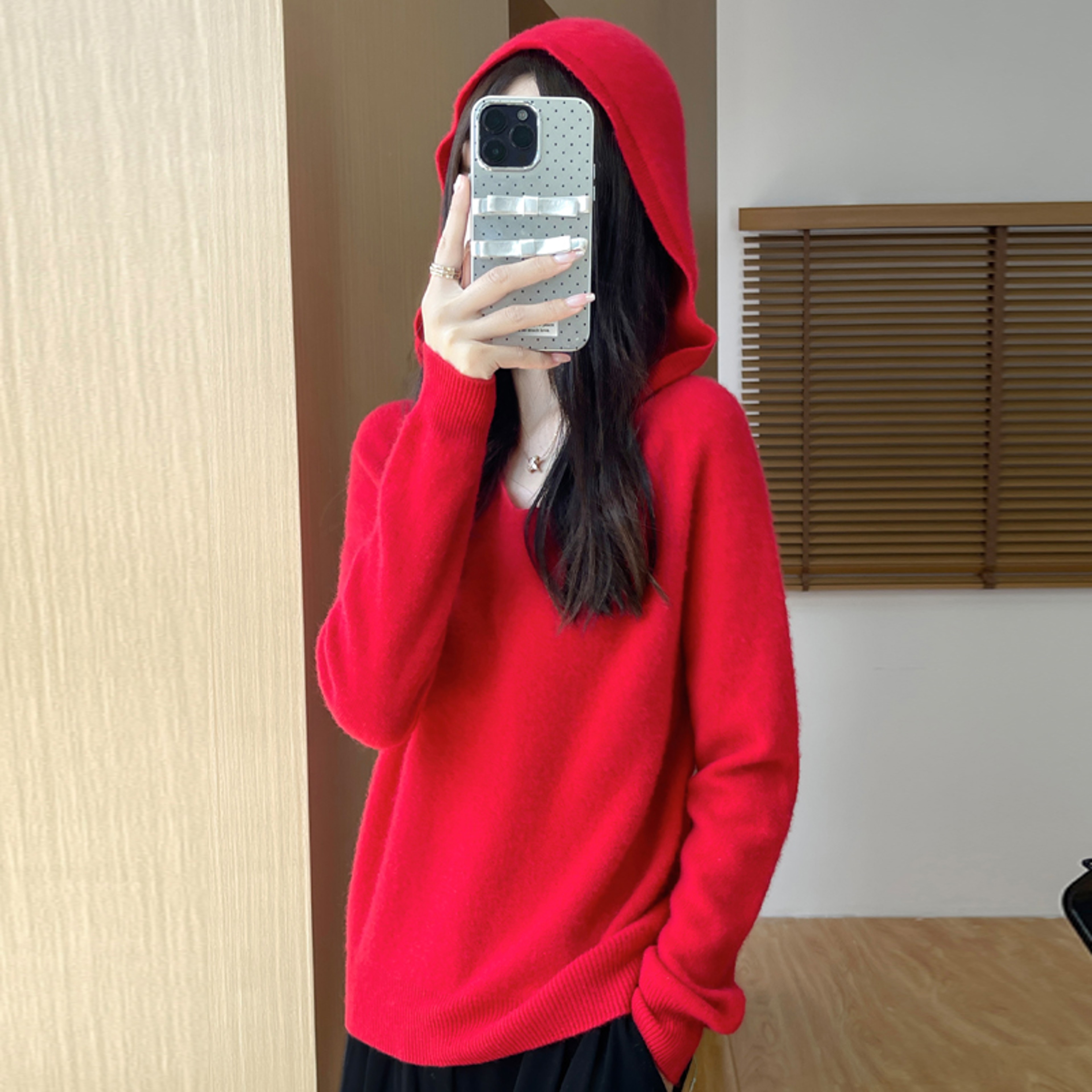 Soft Cashmere Tops, Clothing Hooded Collar Pullover Merino Wool Sweater – view 9