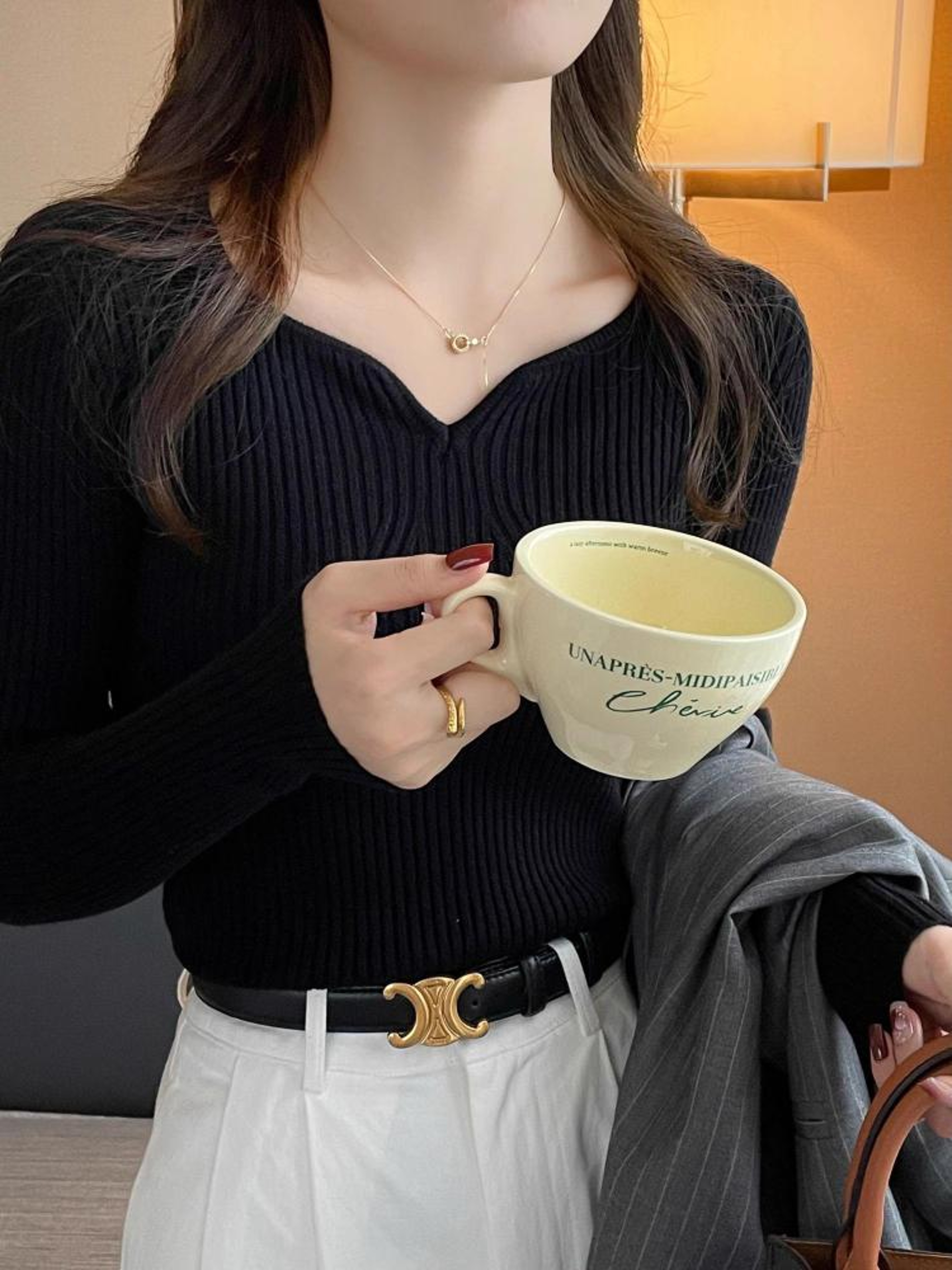 HighQuality Knitted Ribbed Sweater Chic Autumn Winter Pullover Slim Long Sleeve Badycon Sweater For 6