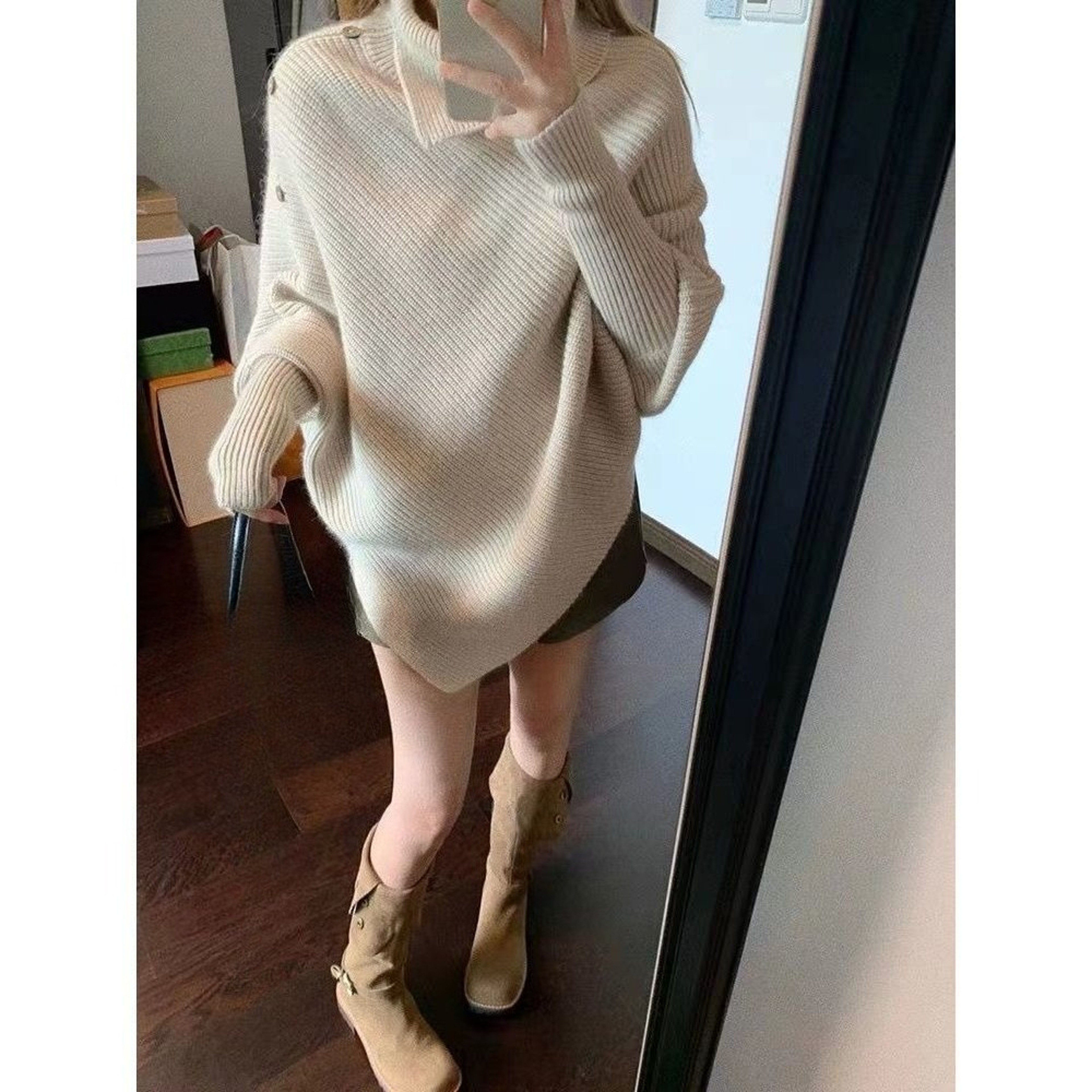 Chic Slim Batwing Sleeve Autumn Sweaters, Casual Long Sleeve Pullovers, Pure Color Subculture Fashion Sweaters – view 2