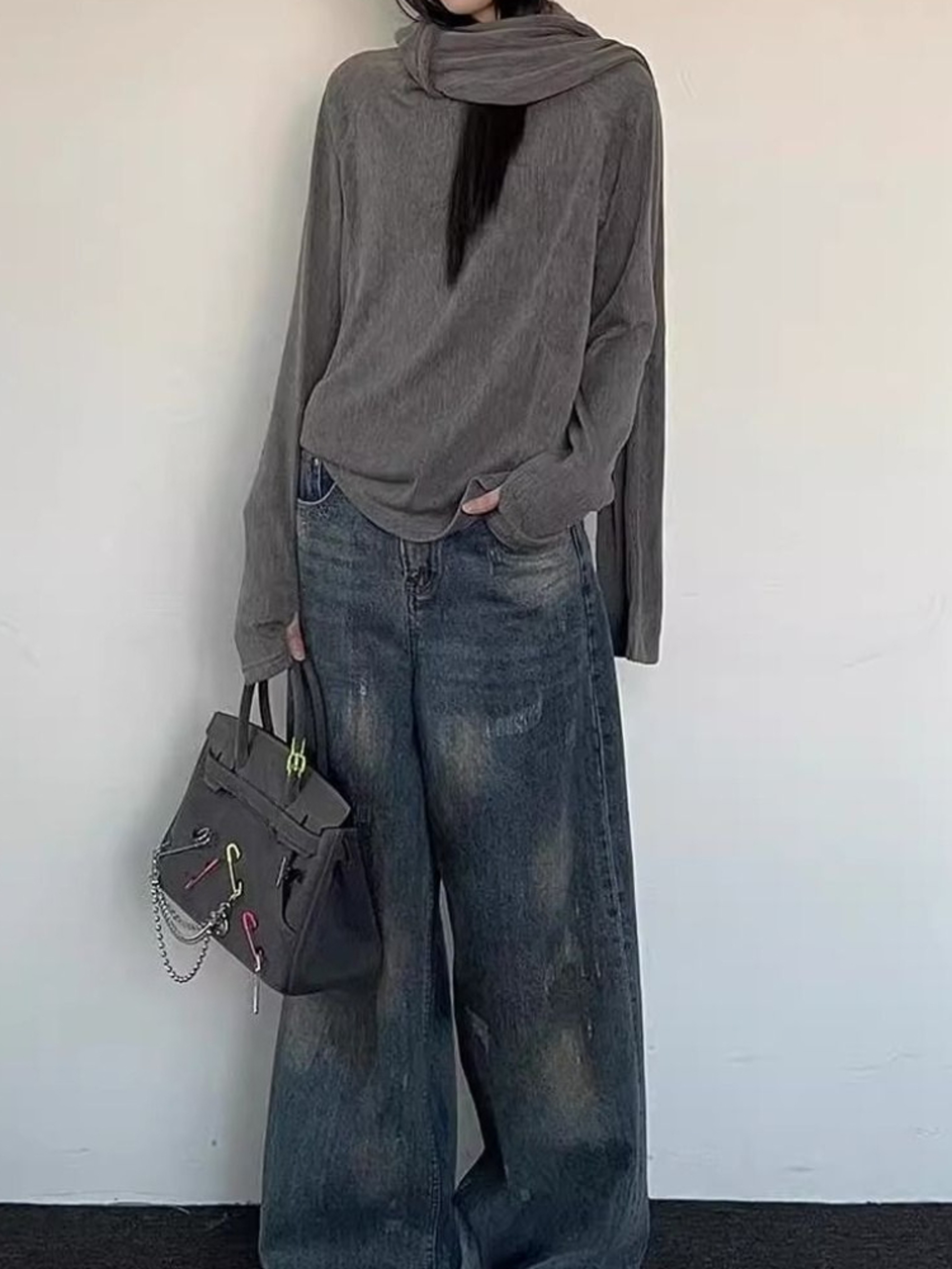 Chic Slim Batwing Sleeve Autumn Sweaters, Casual Long Sleeve Pullovers, Pure Color Subculture Fashion Sweaters – view 5