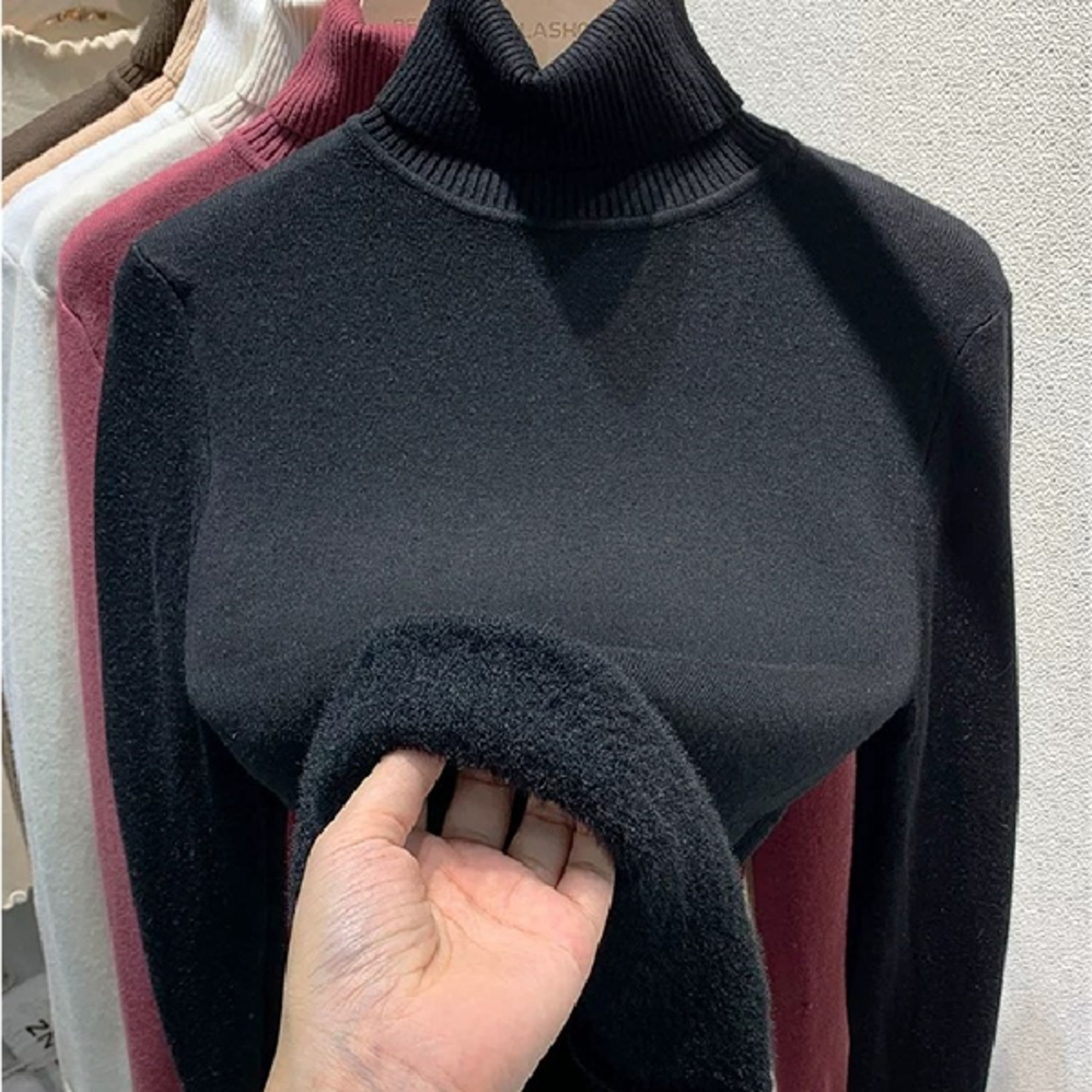 eck Sweater Women Korean Fashion Lined Warm Sueter Knitted Pullover Slim Top Winter Jersey Knitwear