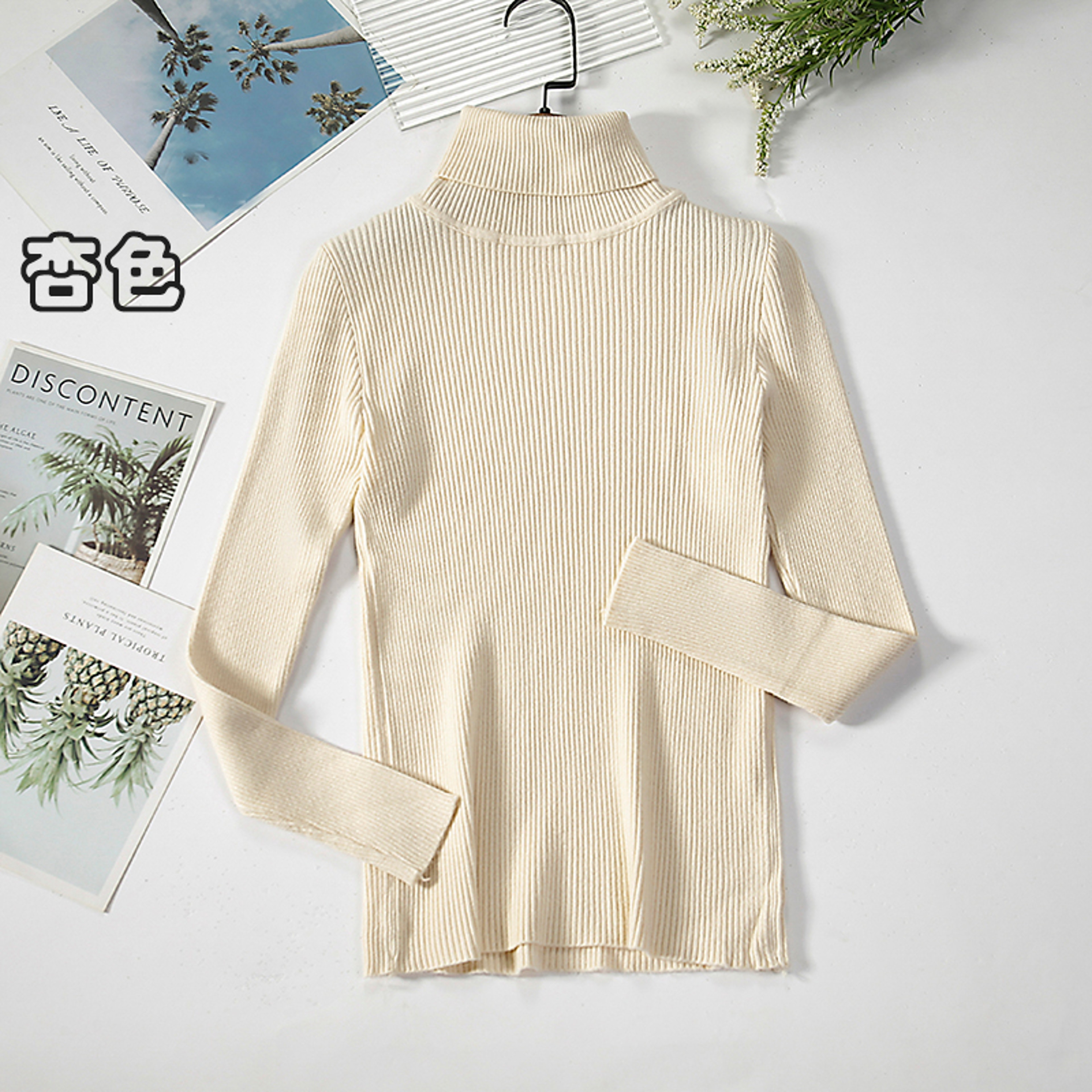 Casual Women Turtleneck Sweater Winter Fashion Pullover Knit Jumper Black Ladies Basic Solid Elastic Tops – view 27