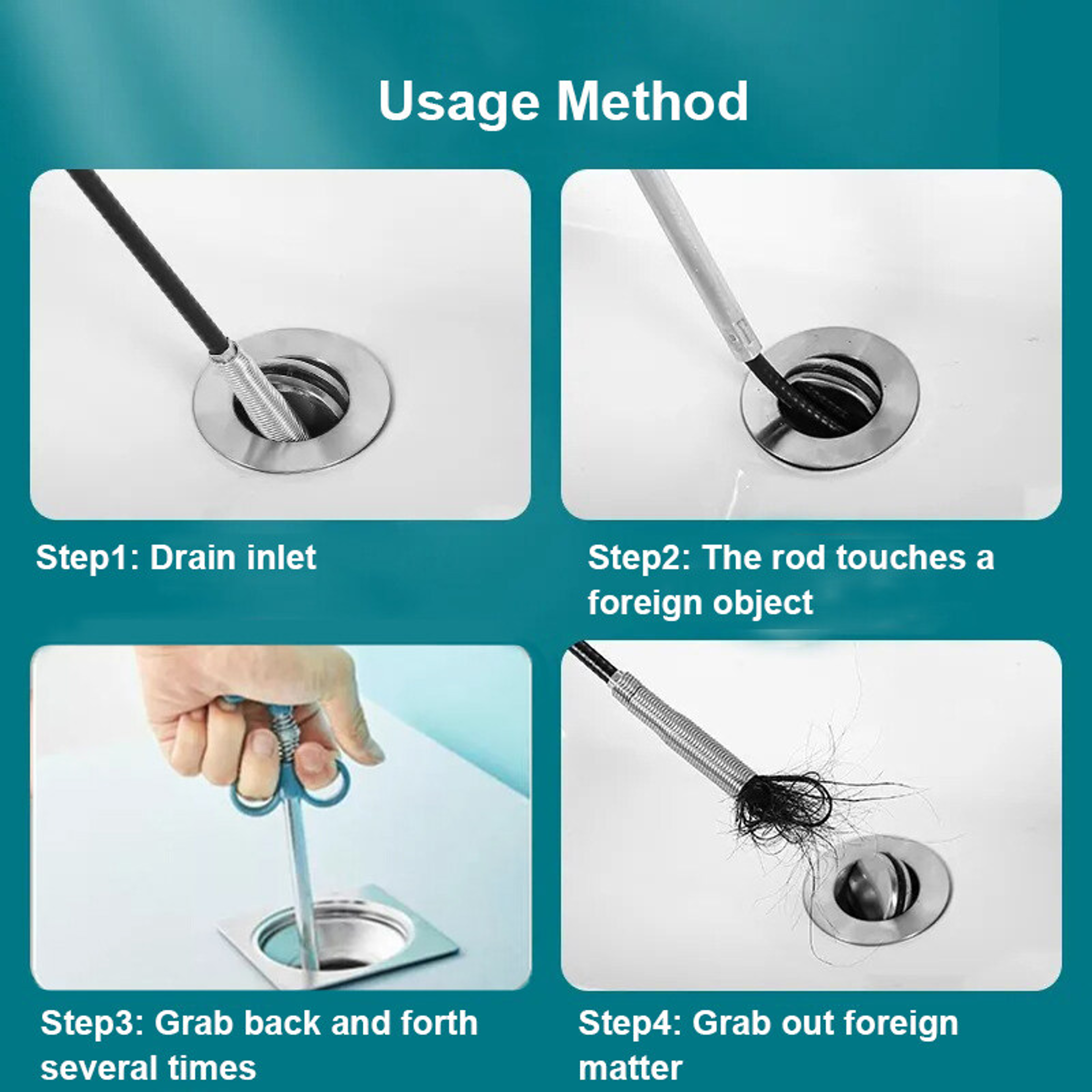 Spring Pipe Dredging Tool for Kitchen, Bathroom, and Sewer Cleaning, Pipe Unblocker Snake – view 6