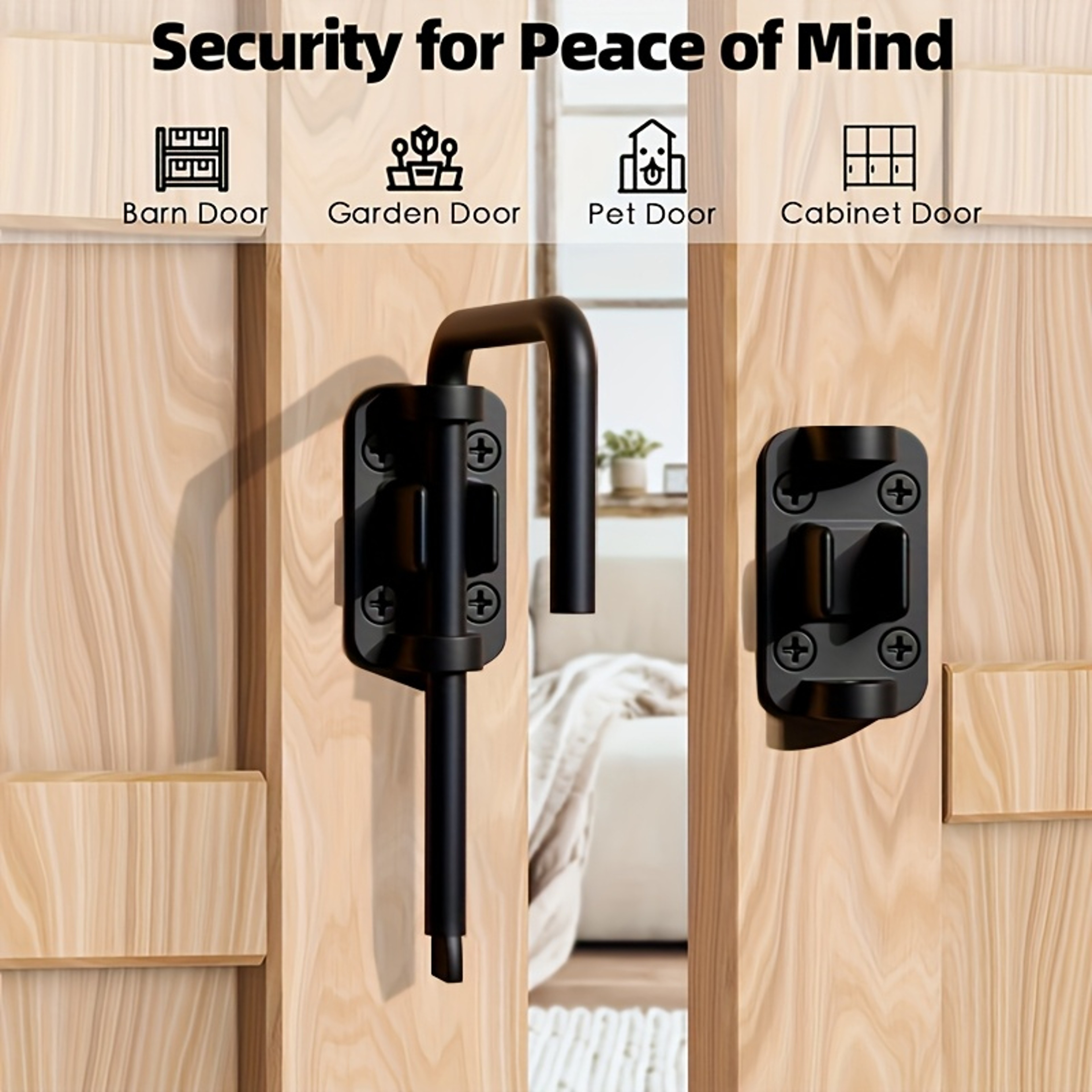 Patio Sliding Door Loop Locks, Zinc Alloy Door Latch Lock, Universal Doors Bolt, Gate Lock Hardware – view 2