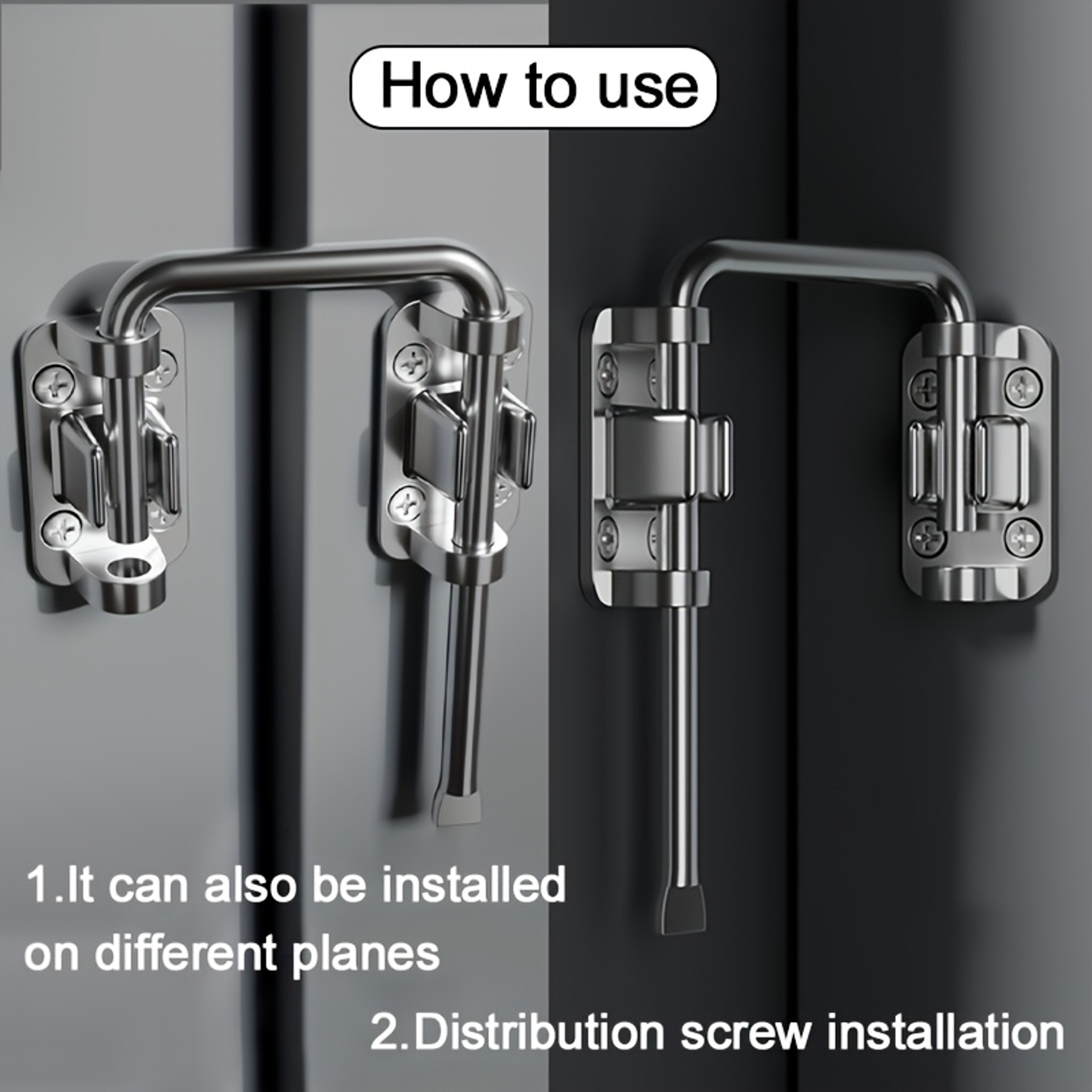 Patio Sliding Door Loop Locks, Zinc Alloy Door Latch Lock, Universal Doors Bolt, Gate Lock Hardware – view 3