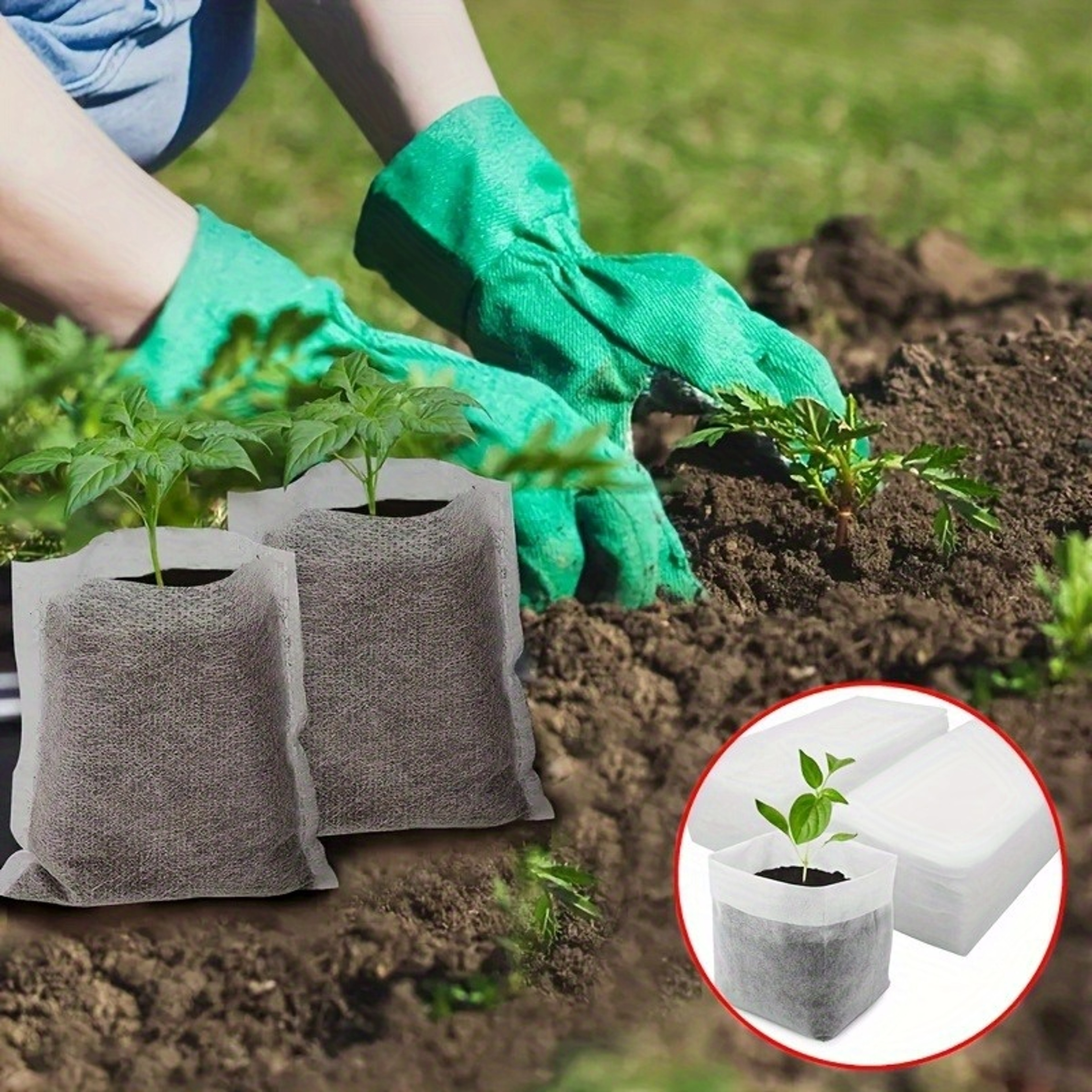 Fabric Seedling Pots, Non-Woven Plants GrowBags, Seed Nursery Bags for Gardening Needs – view 7