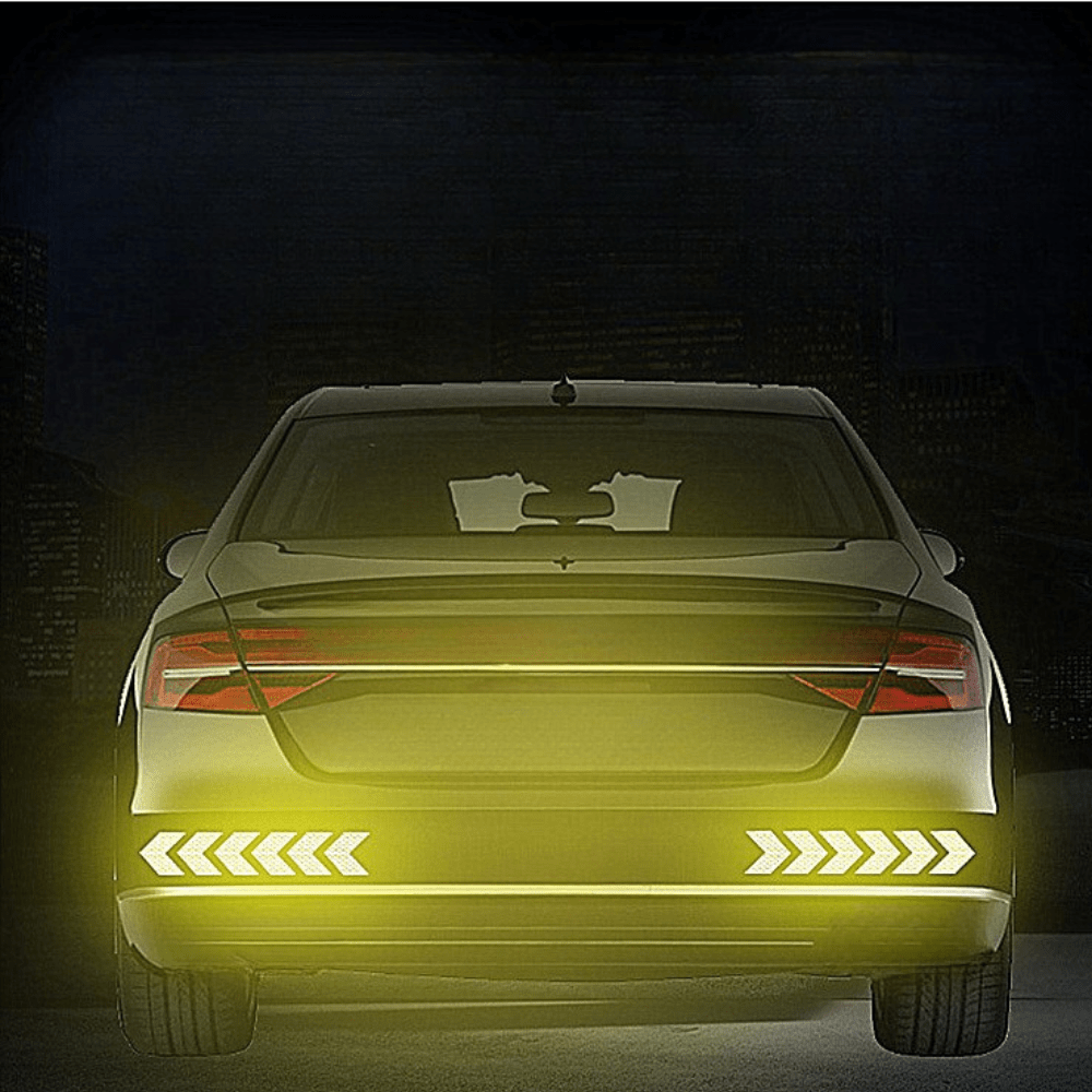 Reflective Arrow Safety Sticker for Car Bumper, Motorcycle Trunk Reflector Hazard Tape – view 5