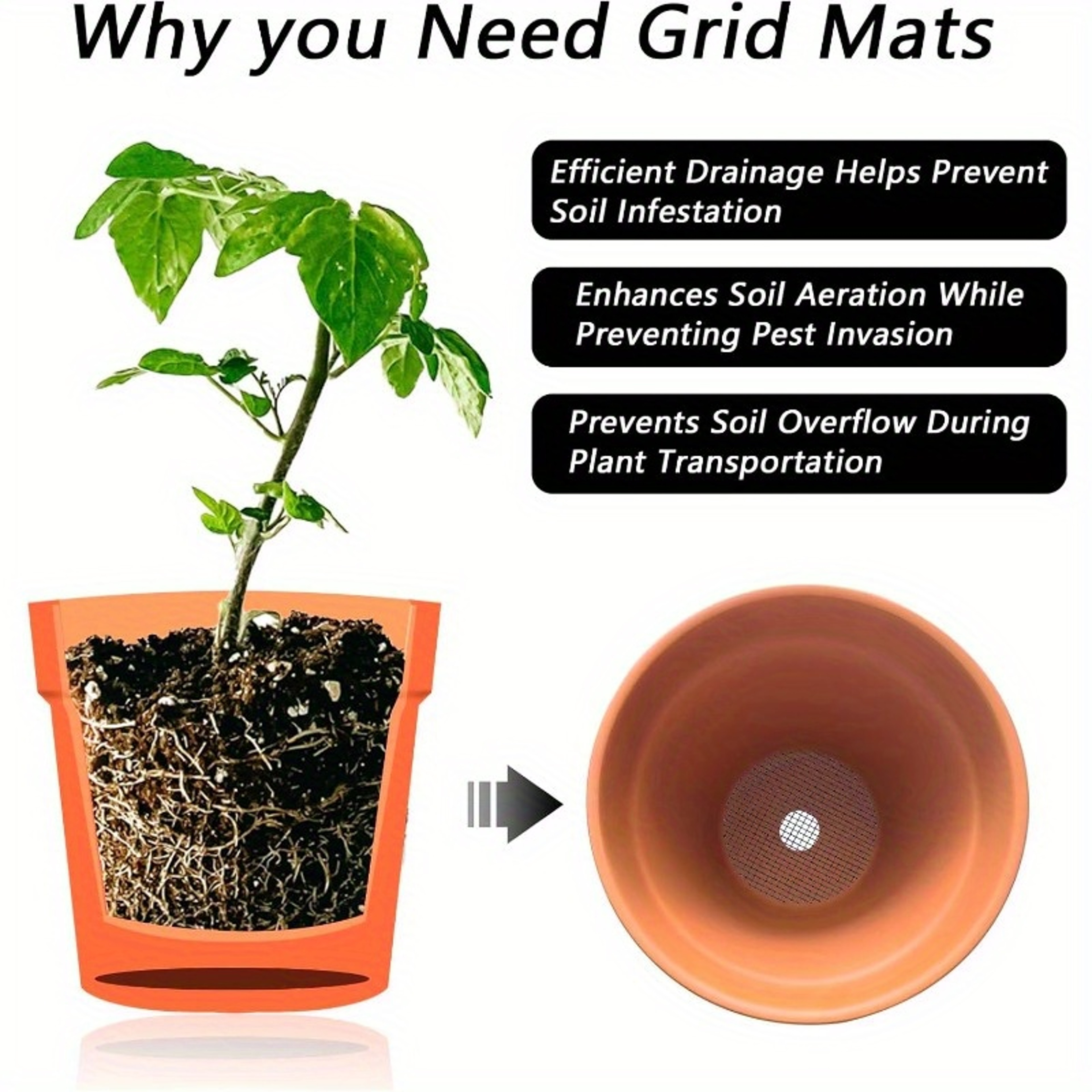 Leakproof Drainage Gasket Net Breathable Flower Pot Mesh Pad Mat 0