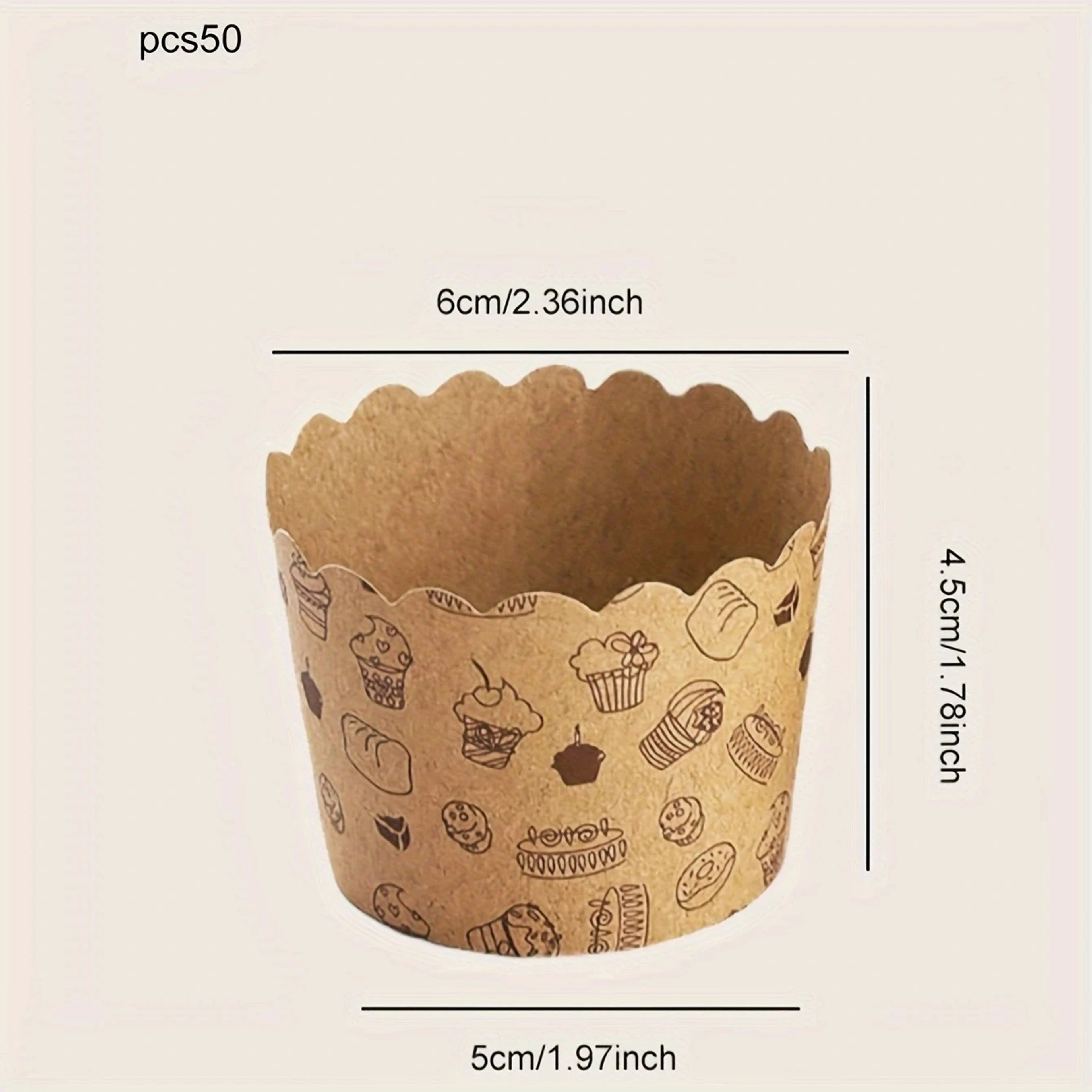 Kraft Paper Muffin Cups for Baking and Serving, Small Kitchen Accessories for Cakes, Pastries, More – view 5