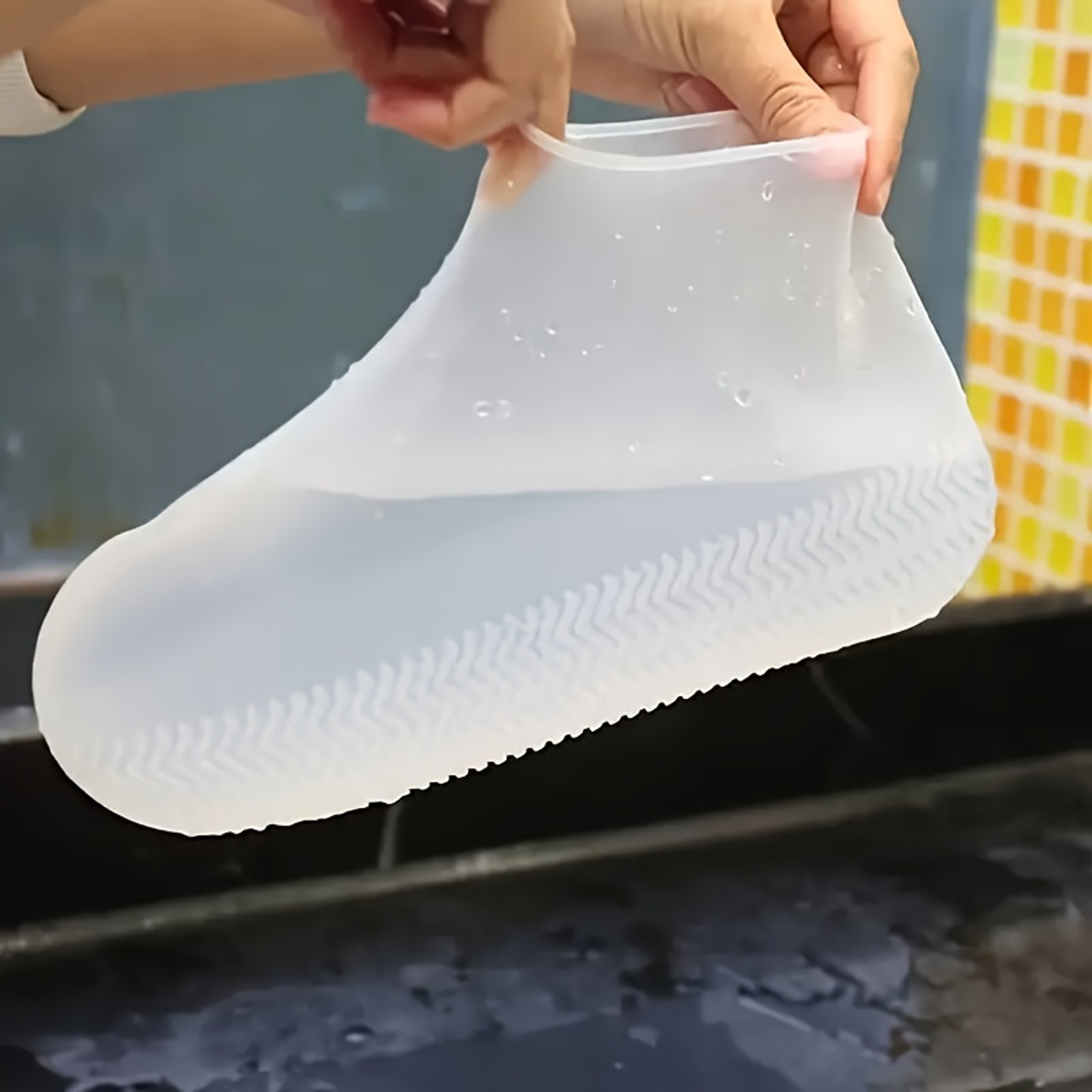 Reusable Waterproof Silicone Shoe Covers, Non-Slip Rubber Rain Boots for Wet Weather – view 6