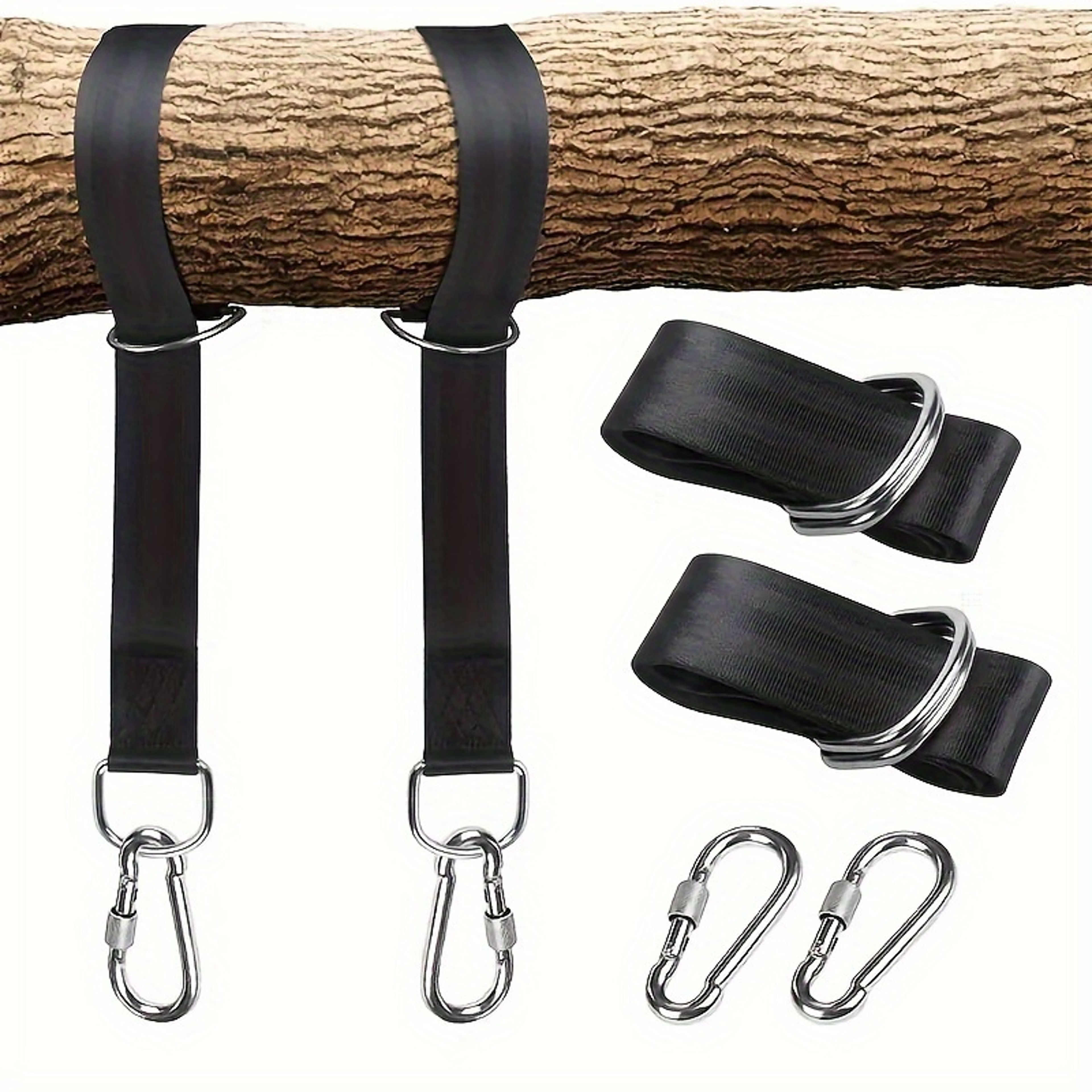 Outdoor Camping Accessories, Hanging Belt & Steel Alloy Hooks for Hammock Swing – view 1