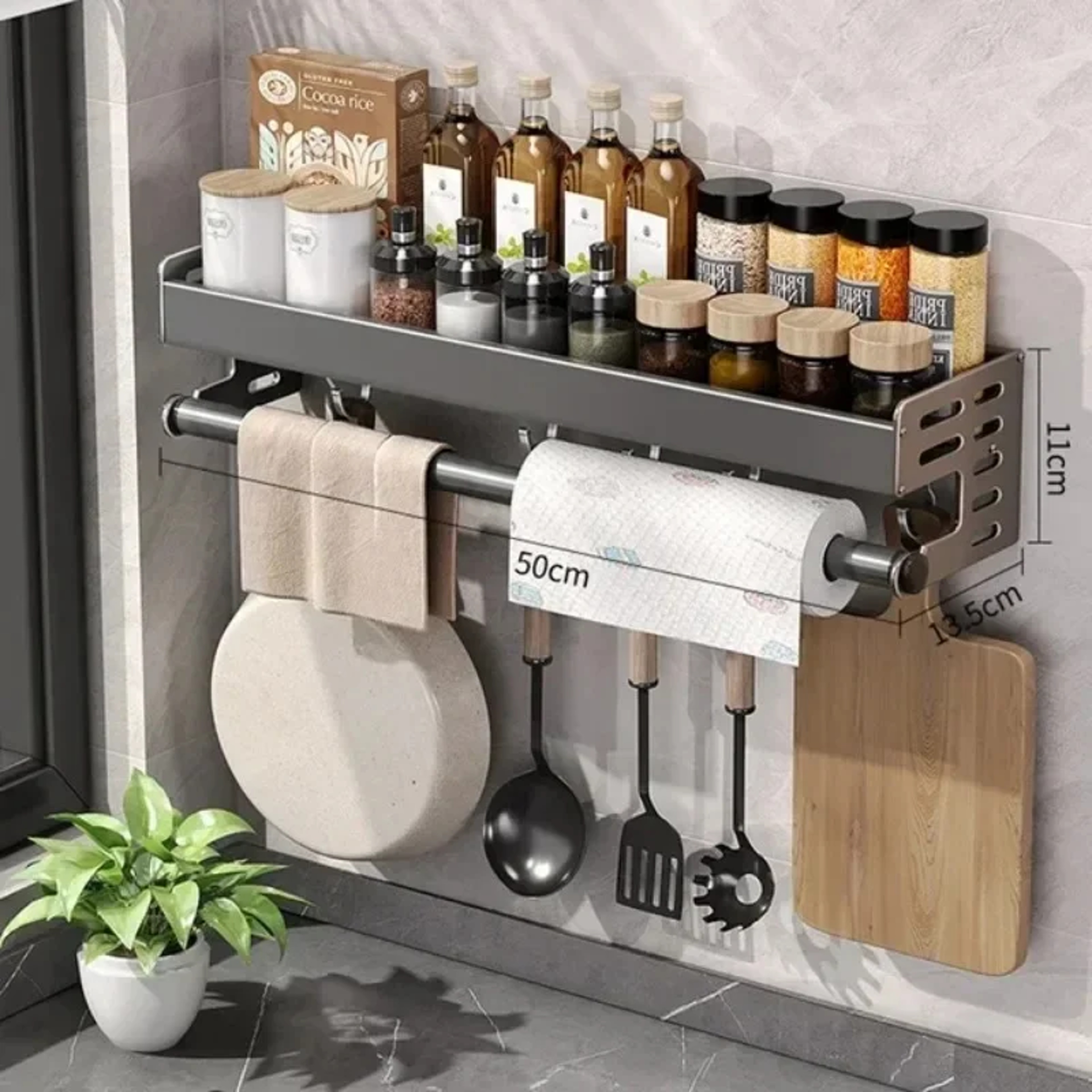 Waterproof Knife Holder and Multifunctional Kitchen Storage Rack for Seasoning Organization – view 9