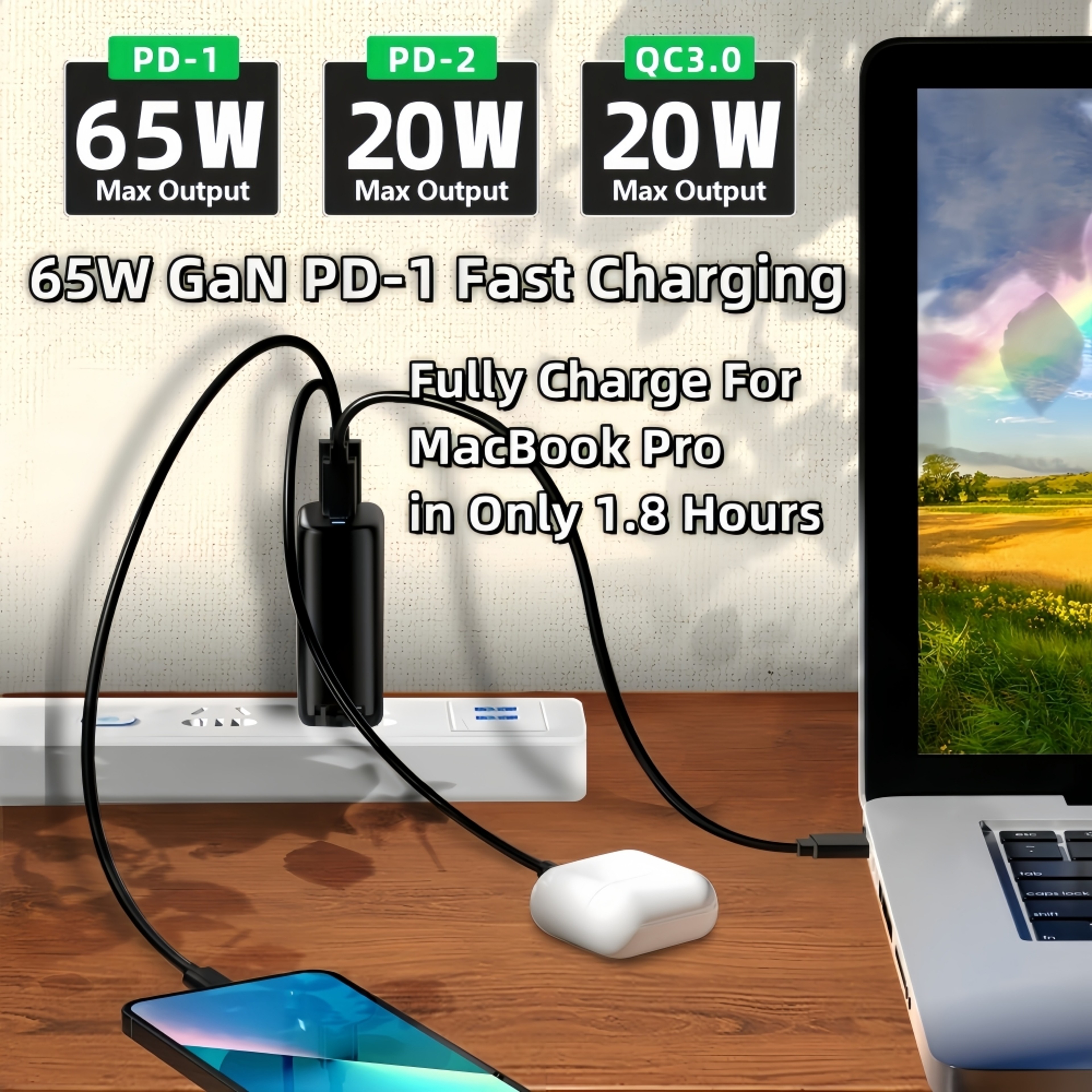 Fast Charging Quick Charge Cable For IPhone Pro MacBook Laptop IPad Samsung 3