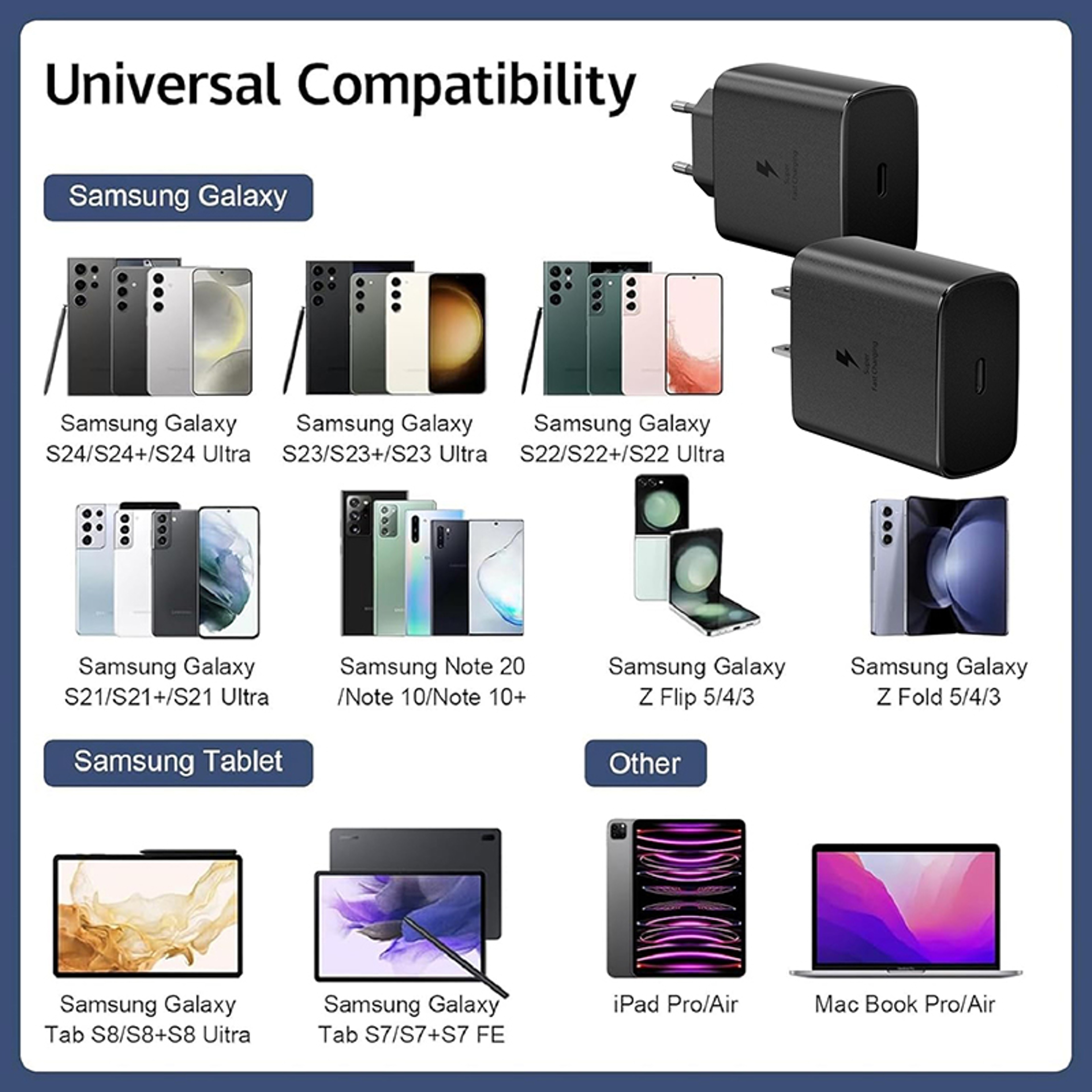 USB C Samsung Charger Super Fast Fast Charge Adapter For Samsung Galaxy Phones Reliable Wall Chargi 5