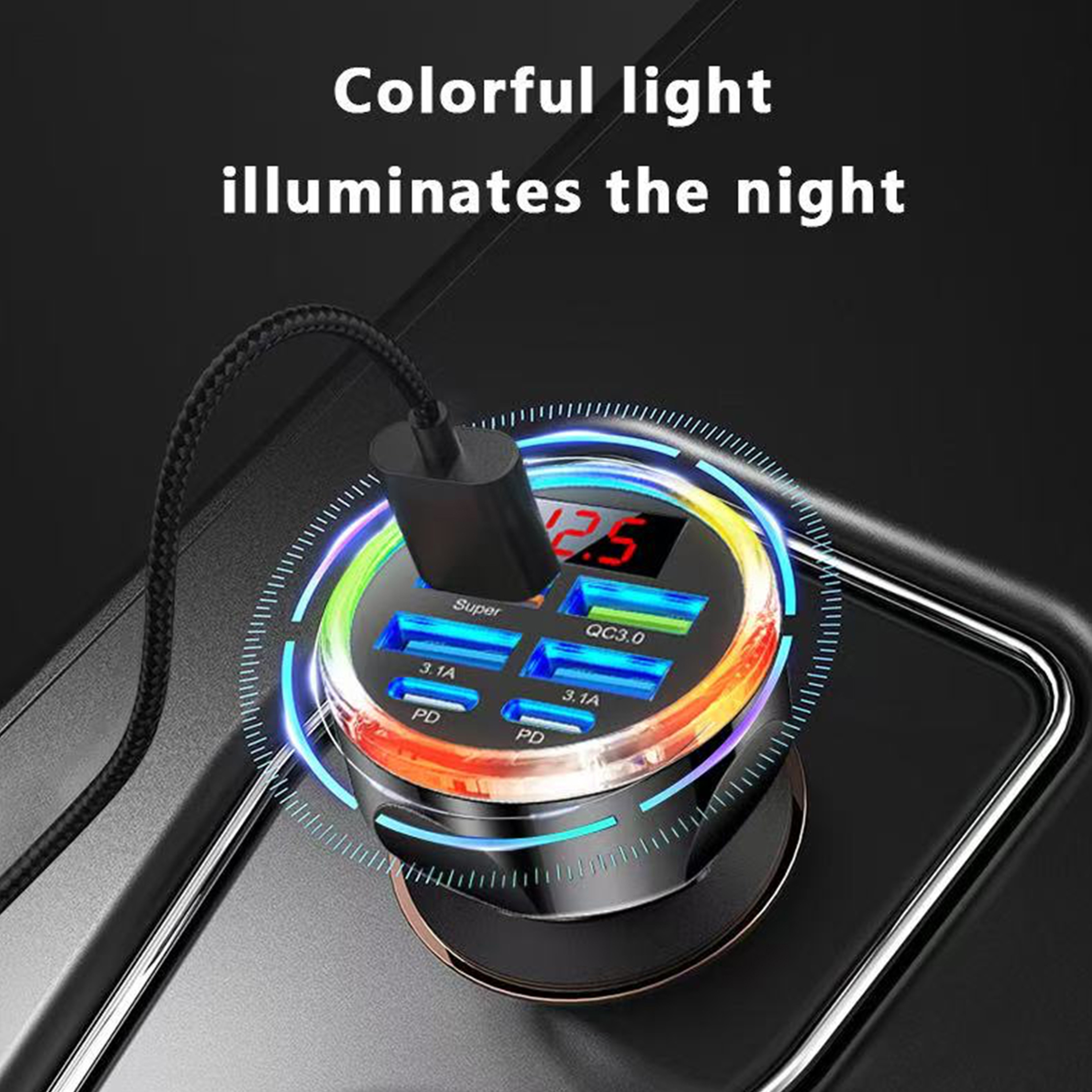 Colorful Light PPS Super Fast Charger Charger Adapter With Voltage Display Fast Charge With Built I 6