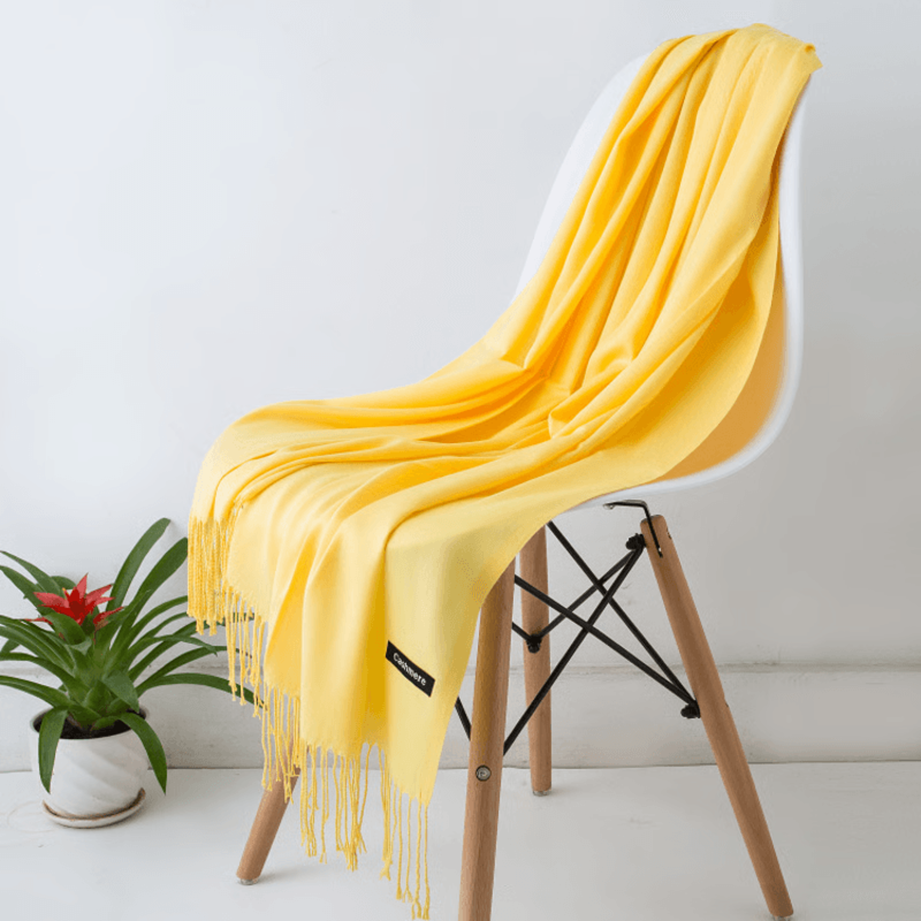 Minimalist travel scarf on airplane