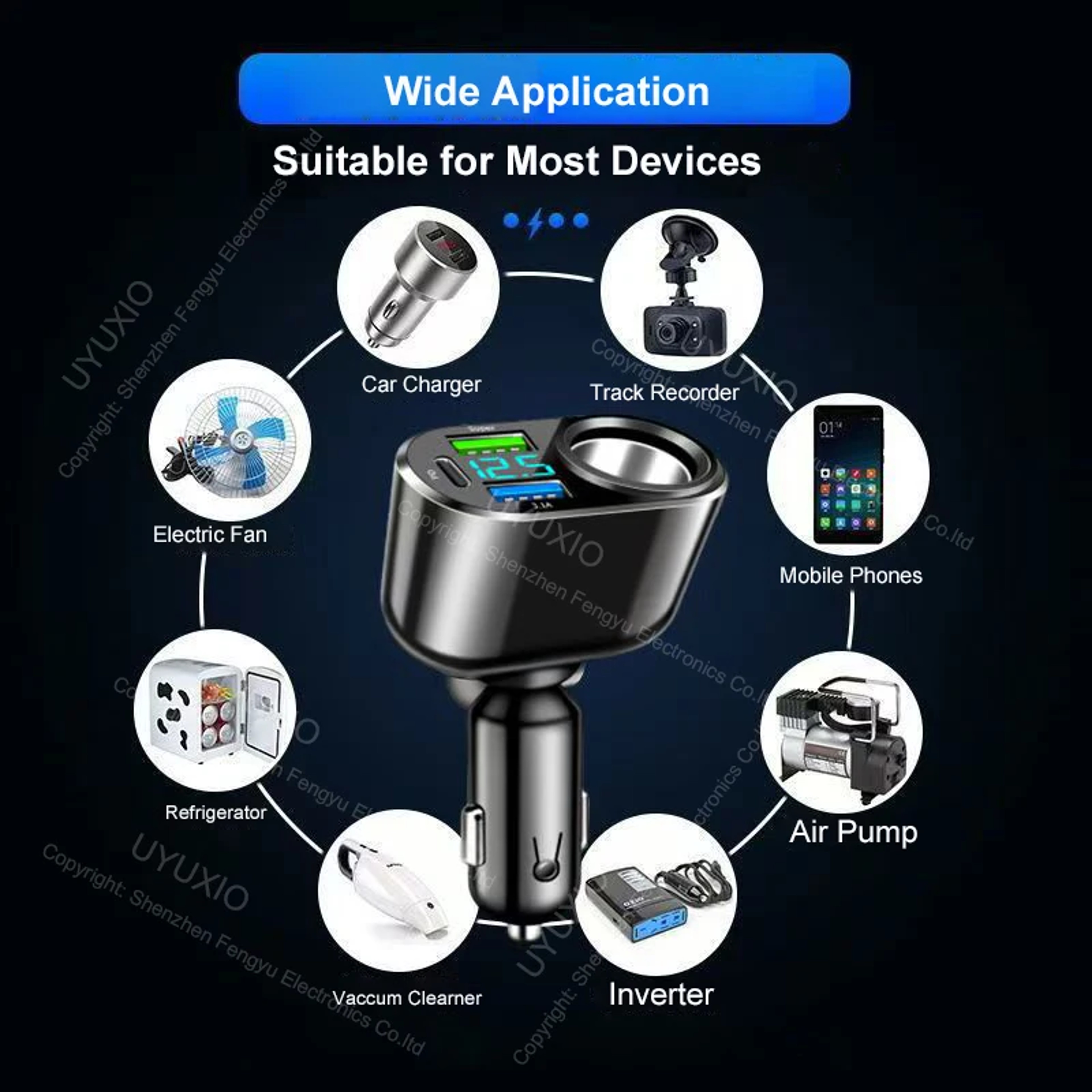 Extend Port Super PD Fast Charge Phone Charger Adapter With Voltage Display For IPhone Samsung 3