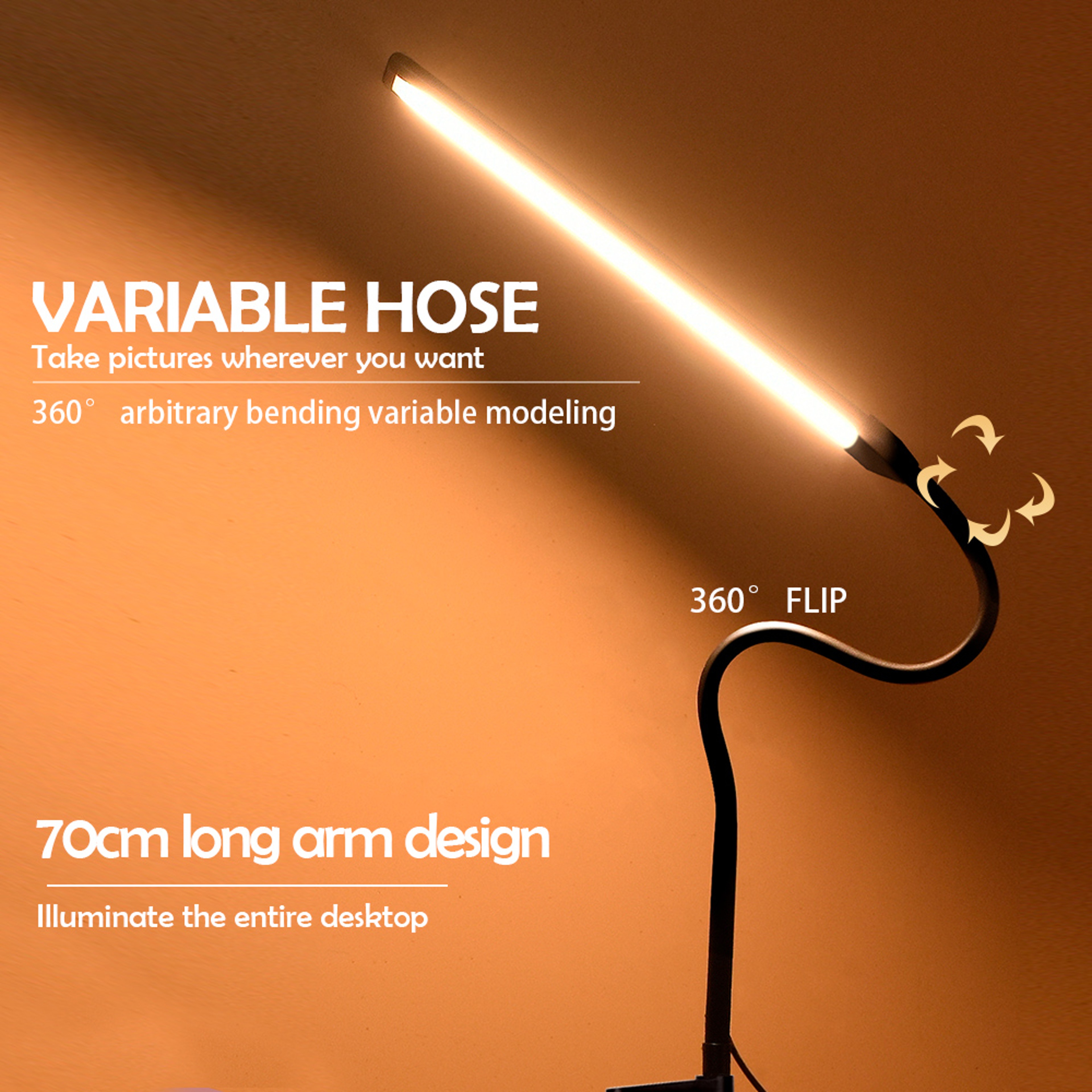 Flexible LED Architect Table Light Monito Desk Lamp With Level Dimming And Color Mode For Home And  4