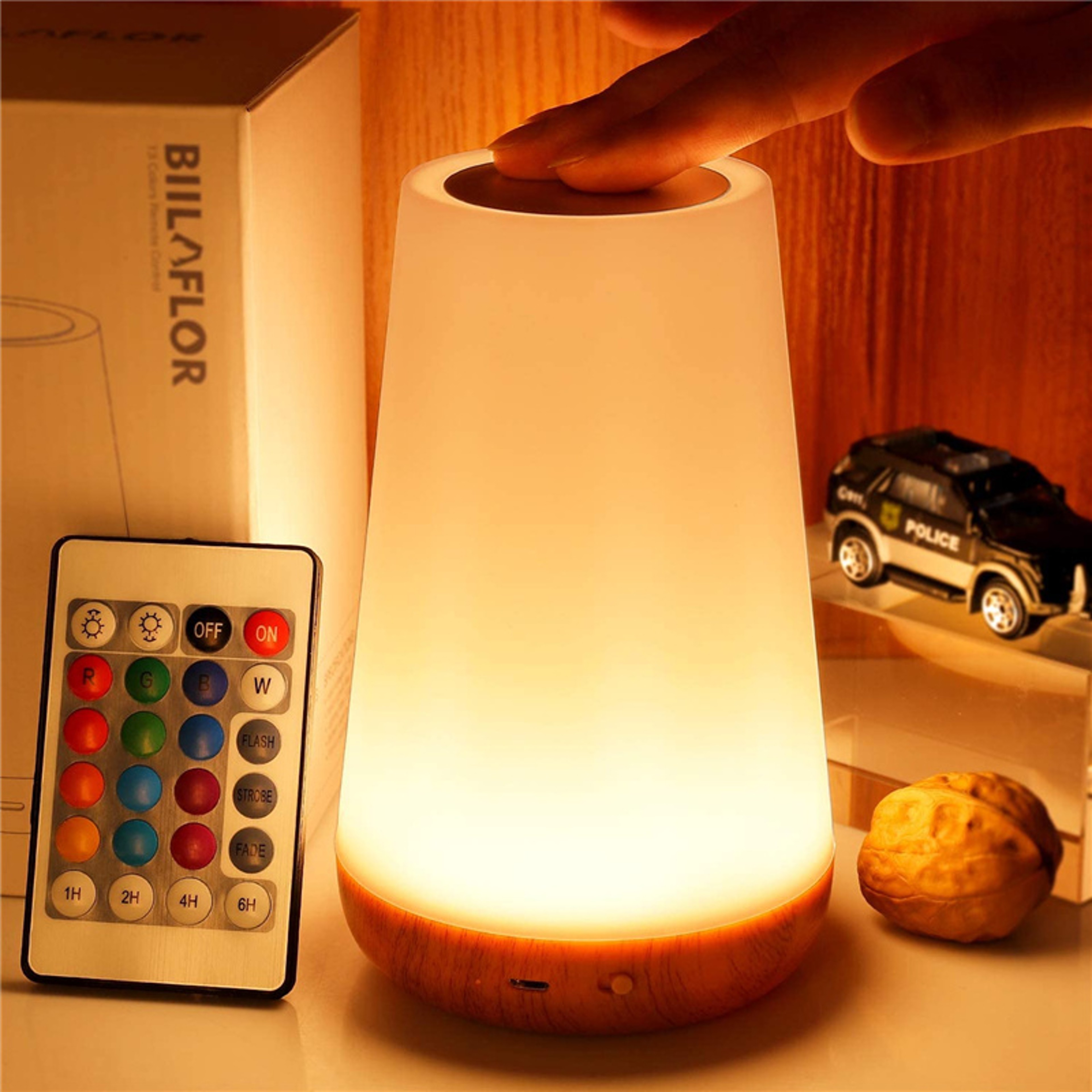 Portable USB Rechargeable Night Lamp, Control Touch Dimmable Table Bedside Lamp – view 7