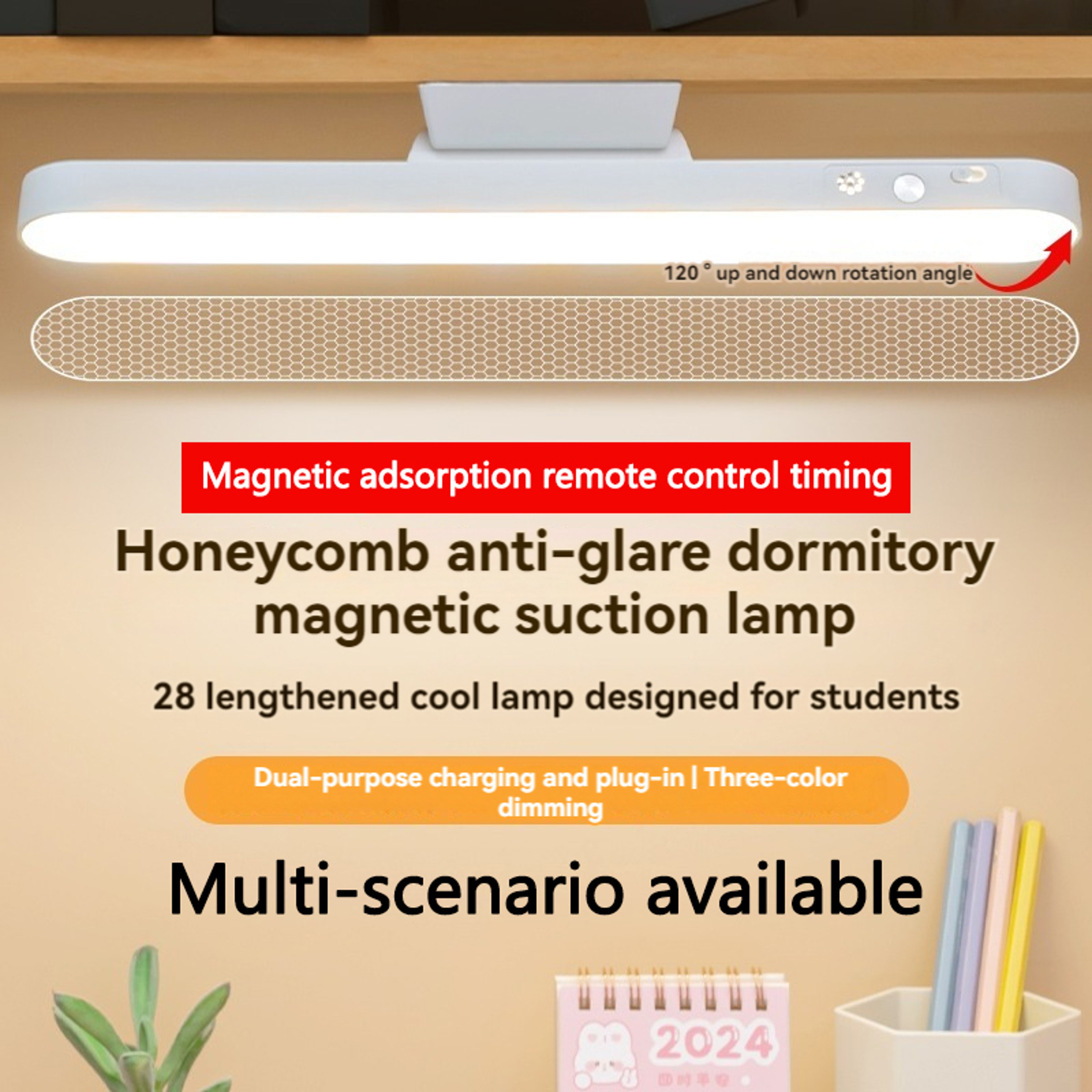 USB Rechargeable Clamp Light For Bedroom Eye Care Dimmable Study Light With Colors For Dormitory Re 1