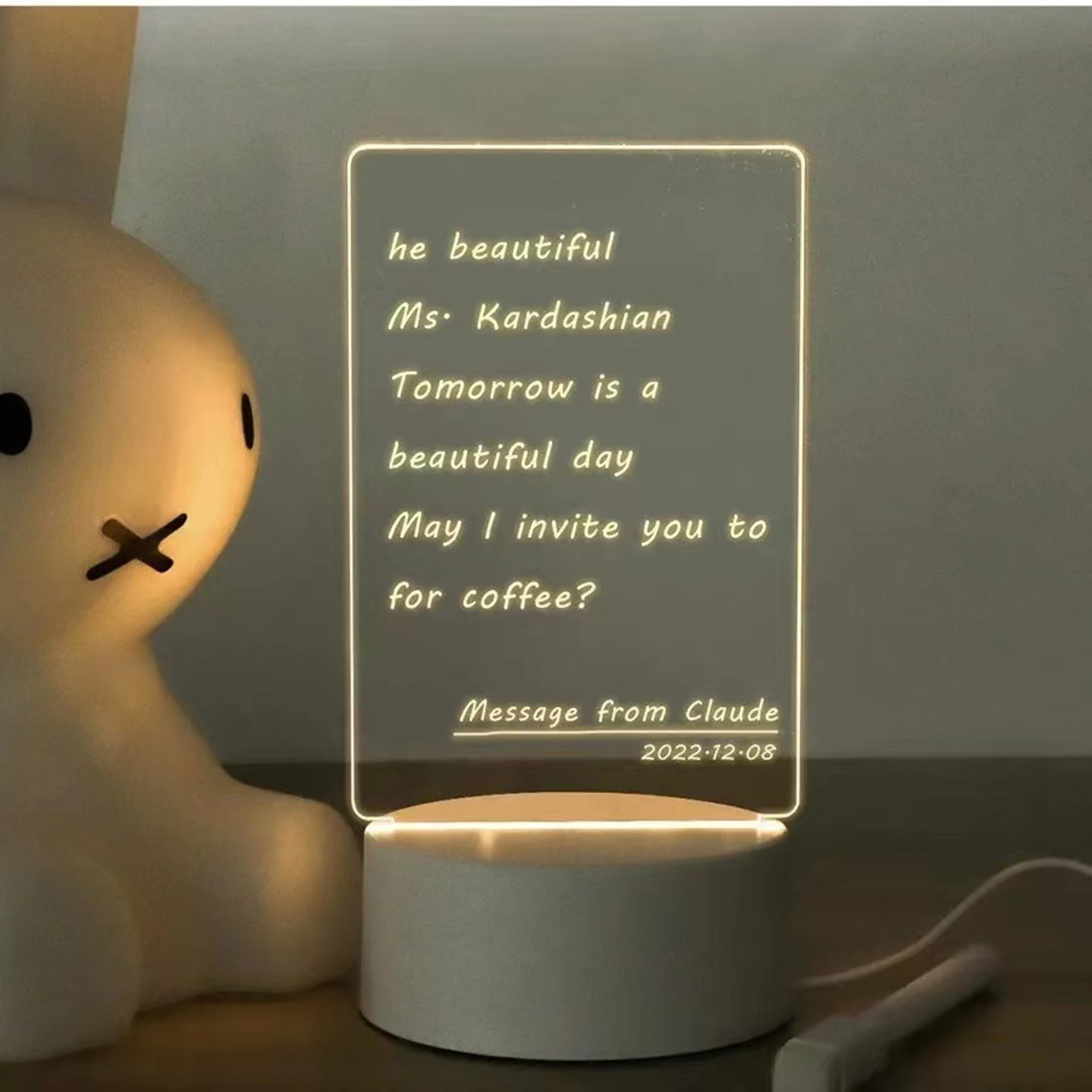USB LED Message Board Night Light, Creative Holiday Light with Pen, Perfect Gift for Children and Girlfriend – view 3