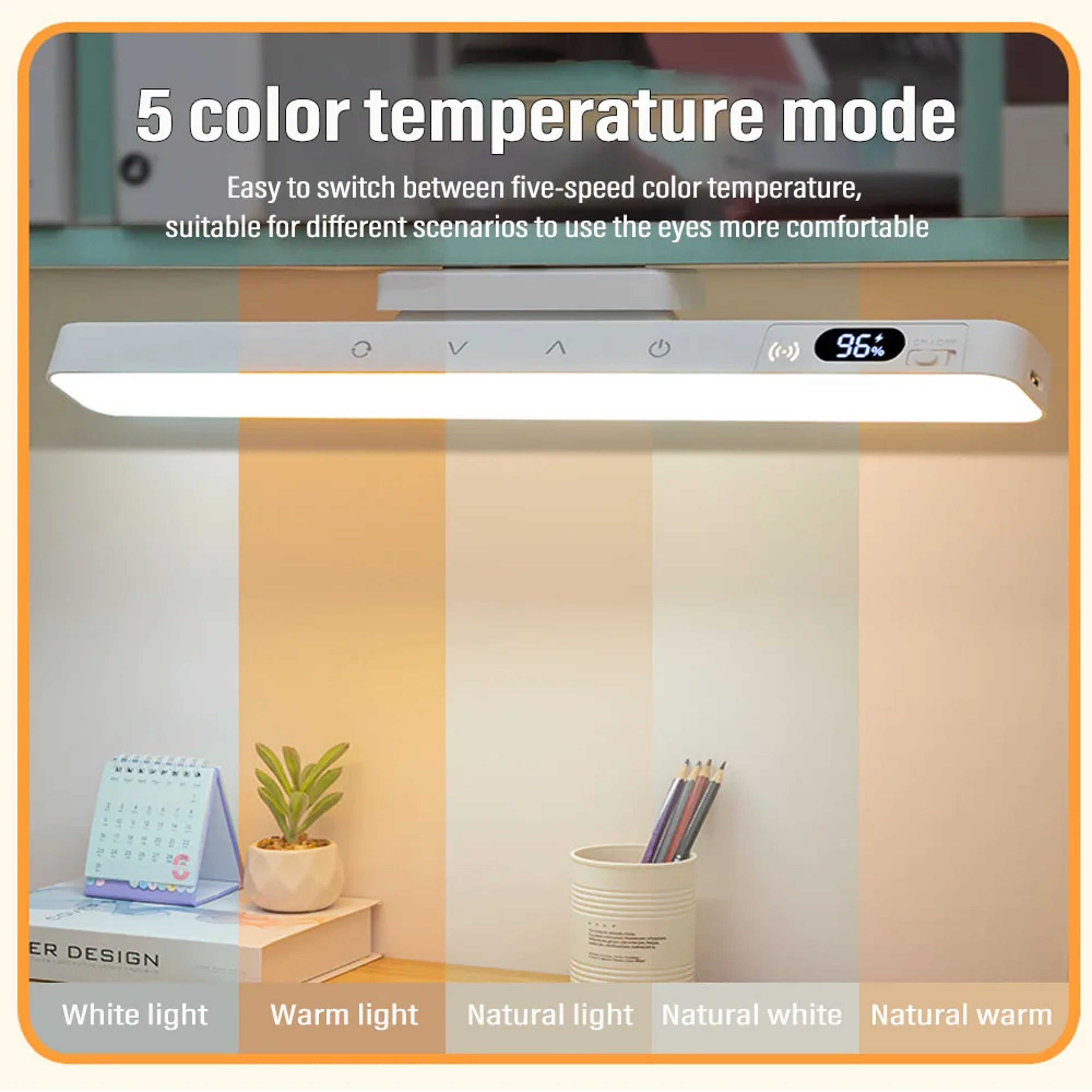 Magnetic Desk Lamp, Touch Table Lamp with Built-in Rechargeable Battery for Reading, Cabinet Mirror, Bedside, Rechargeab – view 2