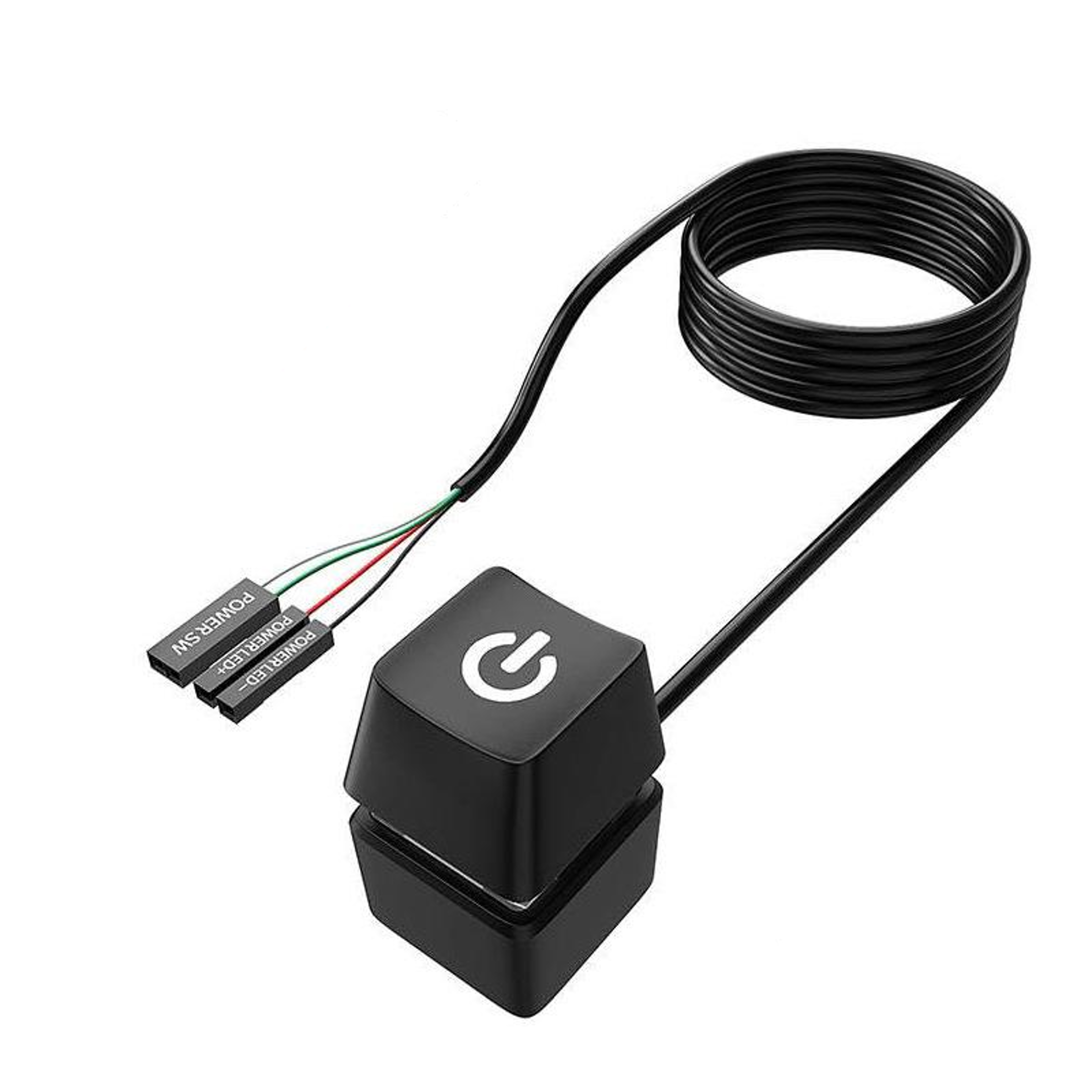 LED Computer Desktop Switch NNBILI Colorful Square Button External Startup Power OnOff BlackWhite C 6