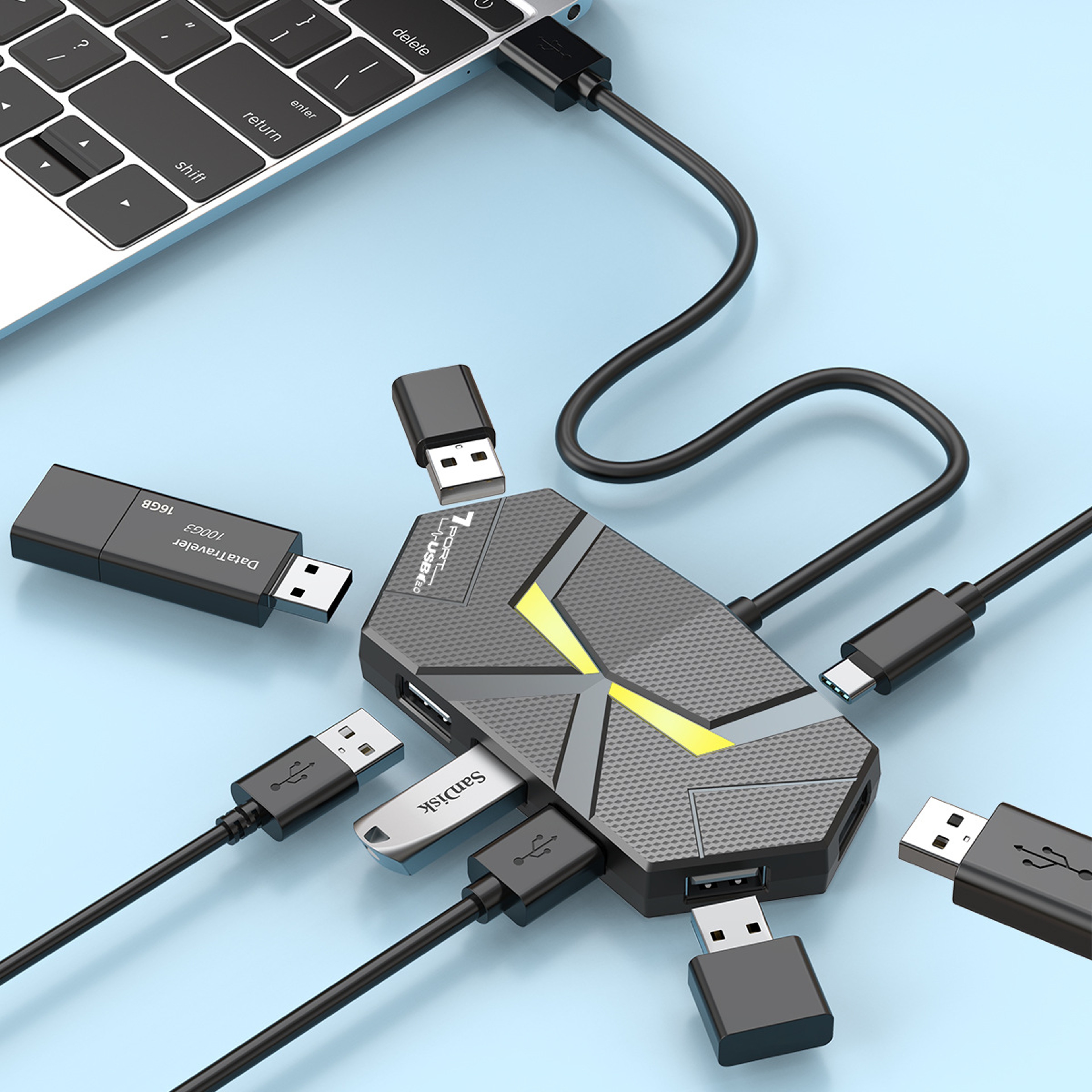 Laptop Expansion Splitter TYPEC Connect Hard Drive For Stable Data Transfer 0