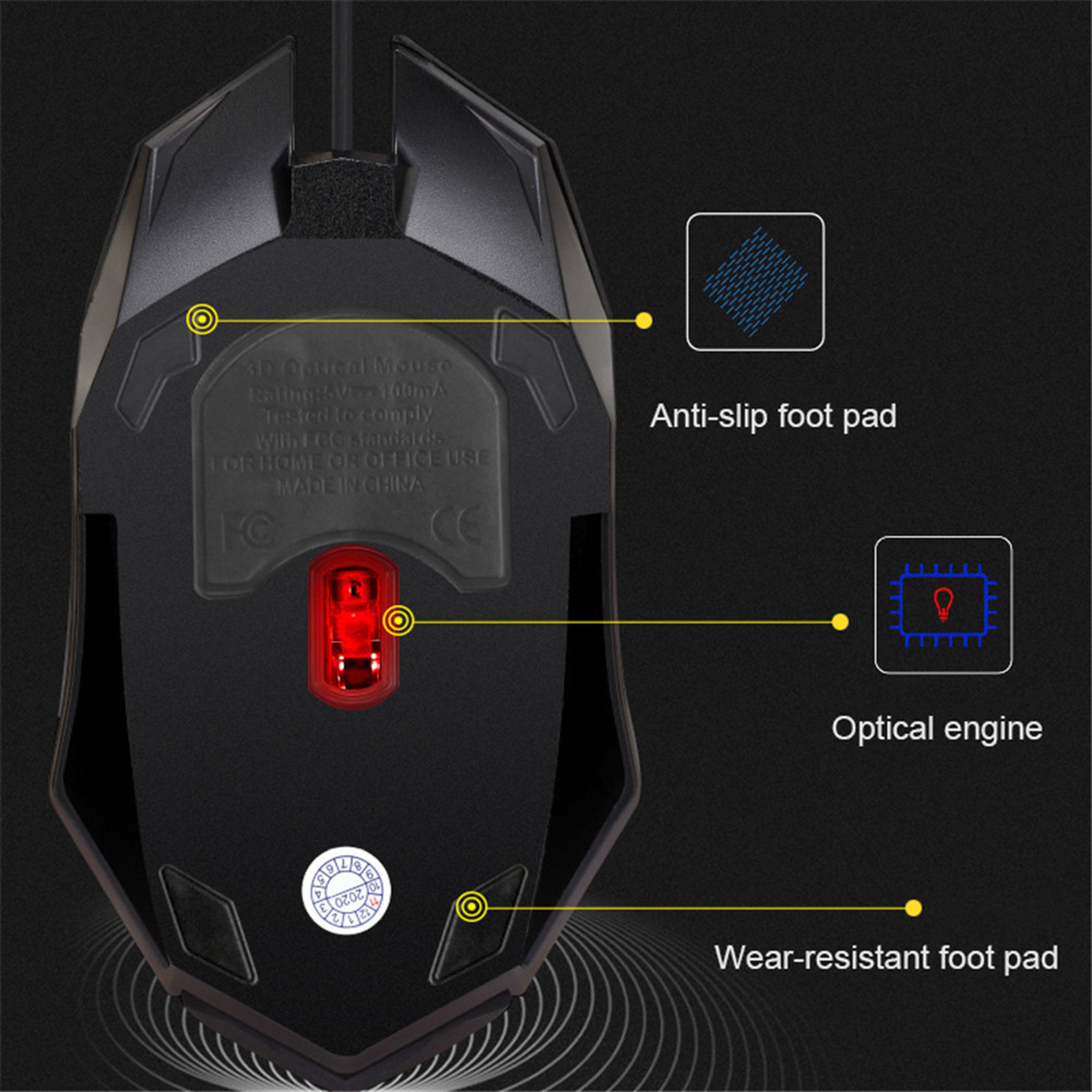 Optical Wired Gaming Mouse, Colorful LED DPI Mice for Desktop, Laptop, PC - Wired Gamer Mouse – view 5