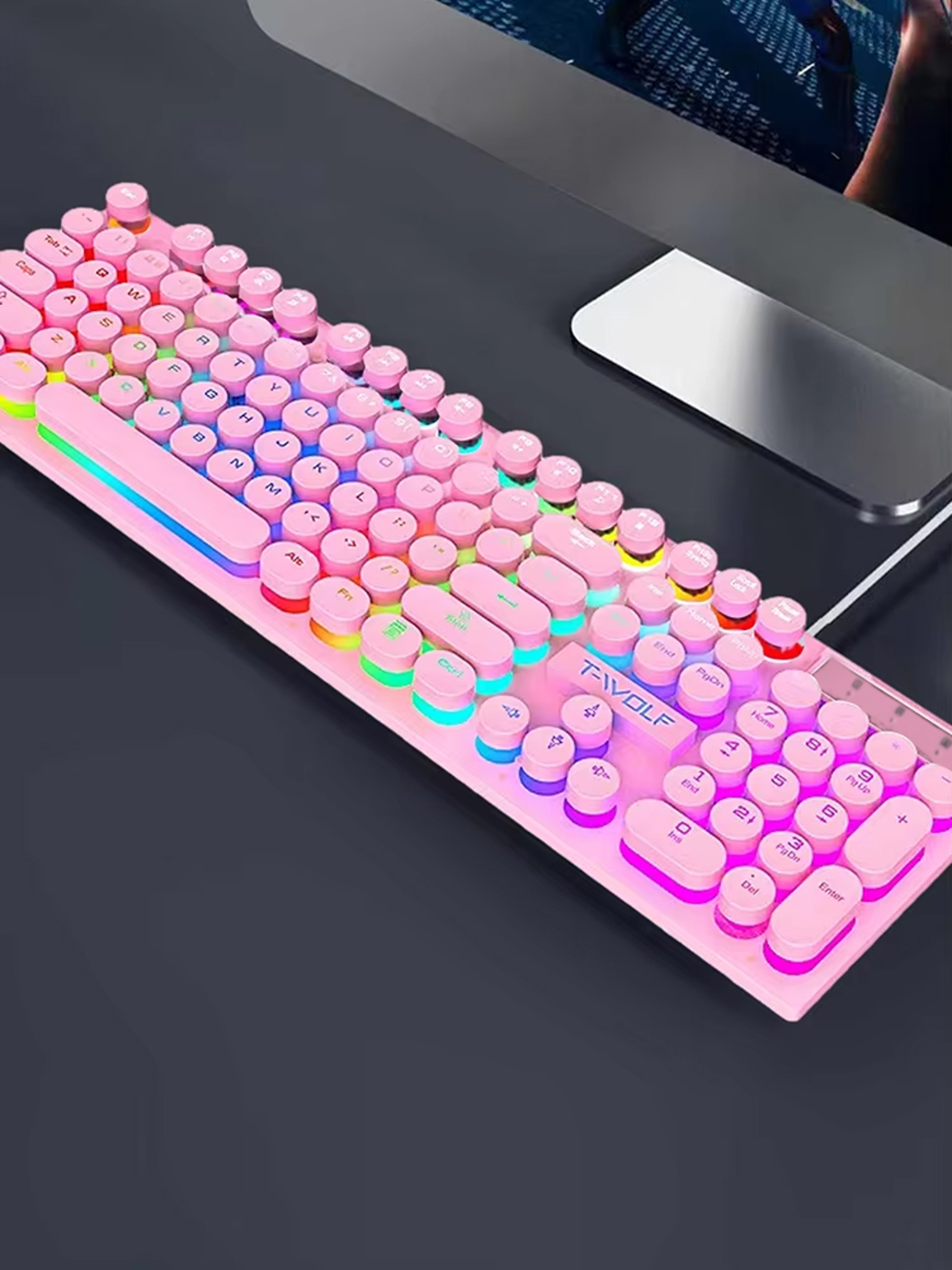 Illuminated Wired Keyboard, Shadow Mechanical Feeling Keyboard for Desktop, Laptop, and Esports Gaming – view 7