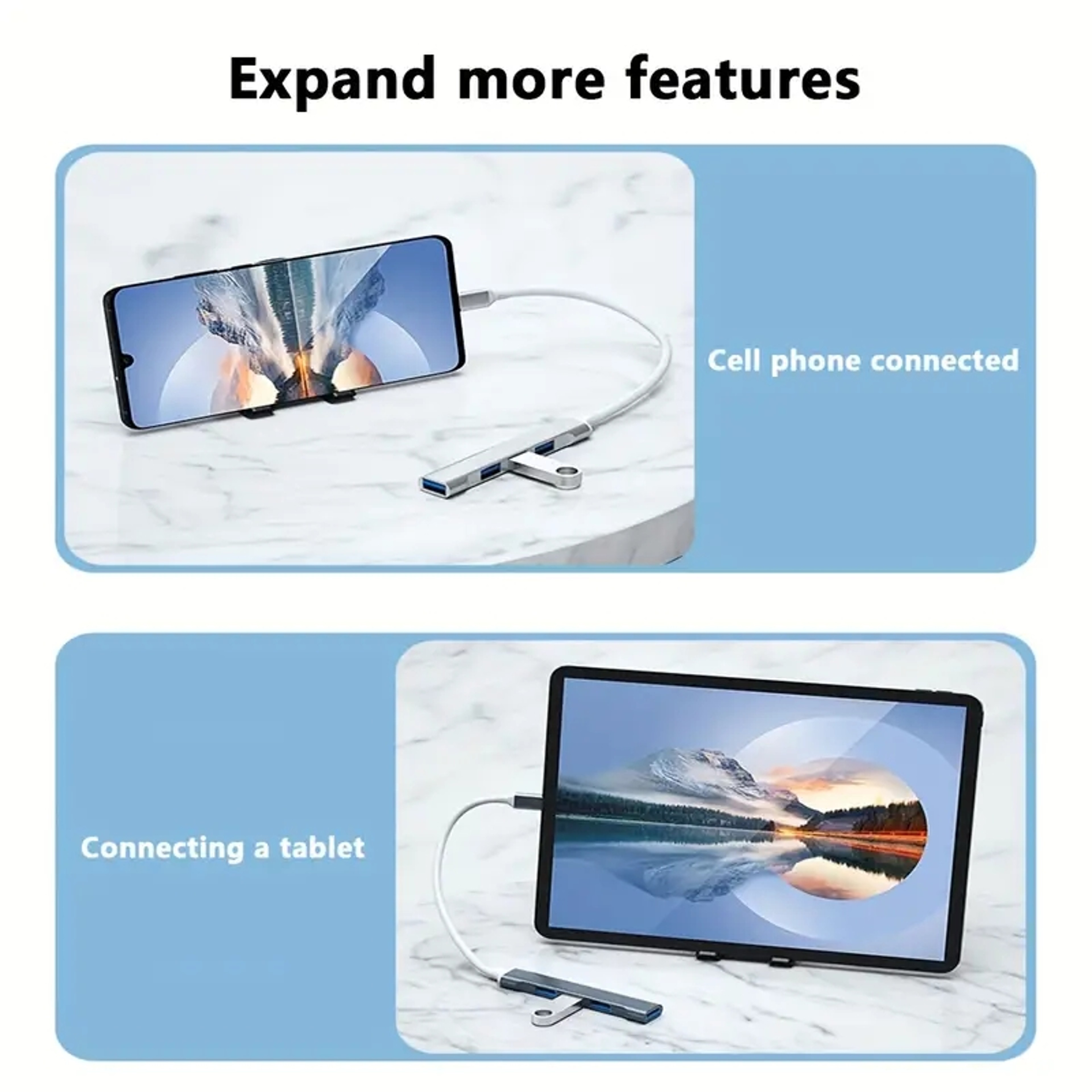 Station Port Splitter Adapter For Phone MacBook Air PC Laptop Computer Hub 5