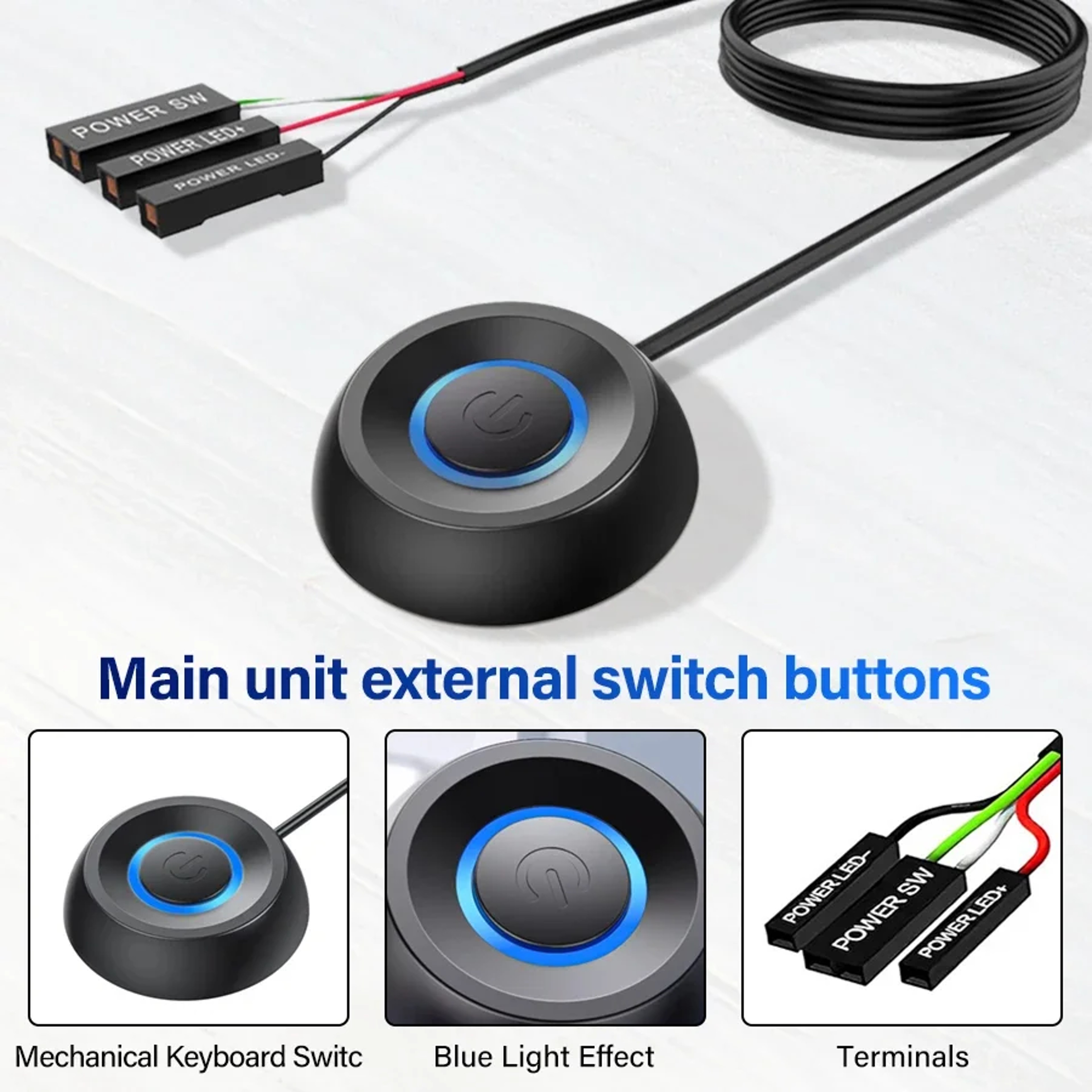 External Start Power OnOff Button Extension Cable For PC Motherboard  Ideal For Home Office Setup 3