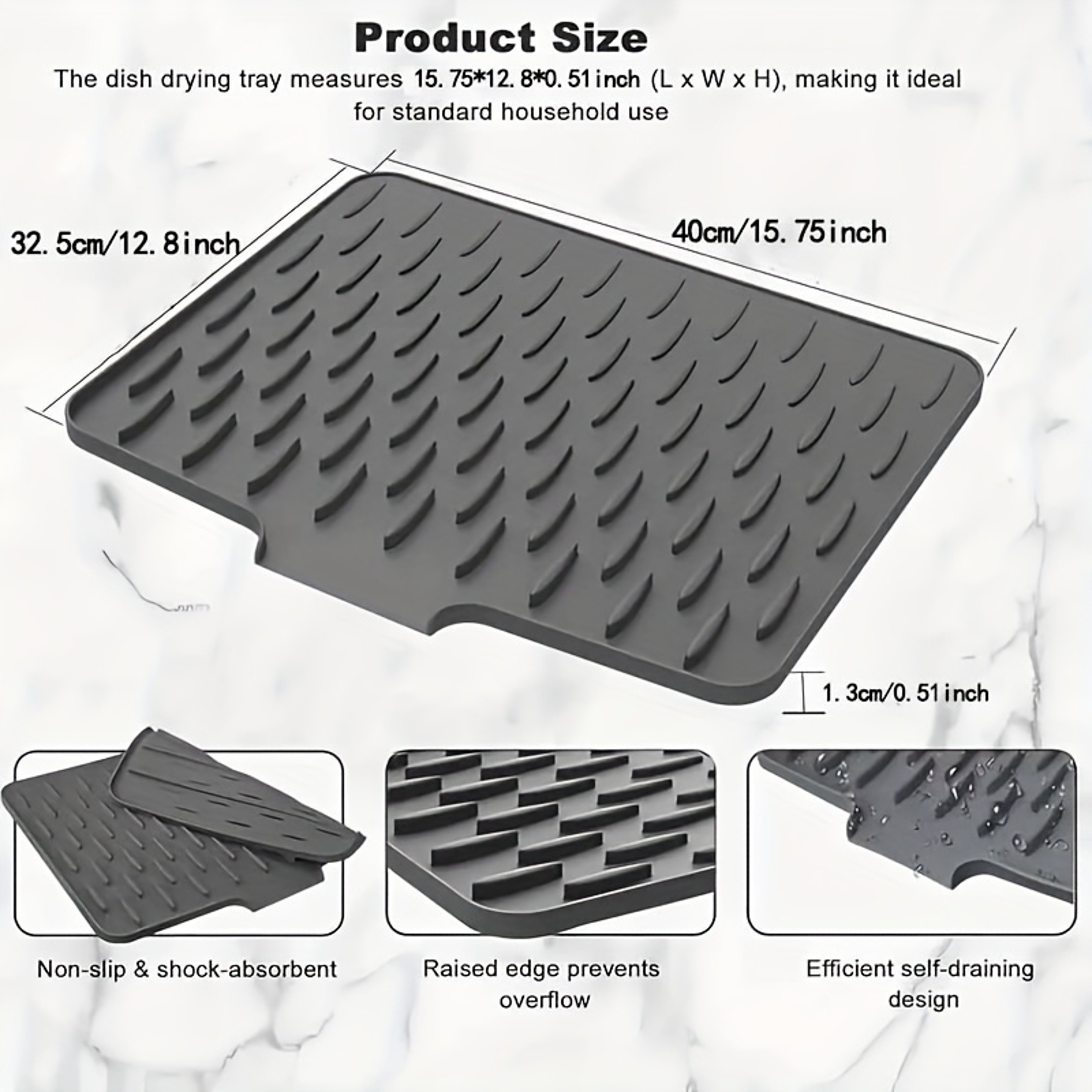 Heat-Resistant Kitchen, Built-in Drainage Design, Easy to Clean & Suitable for Countertops – view 4