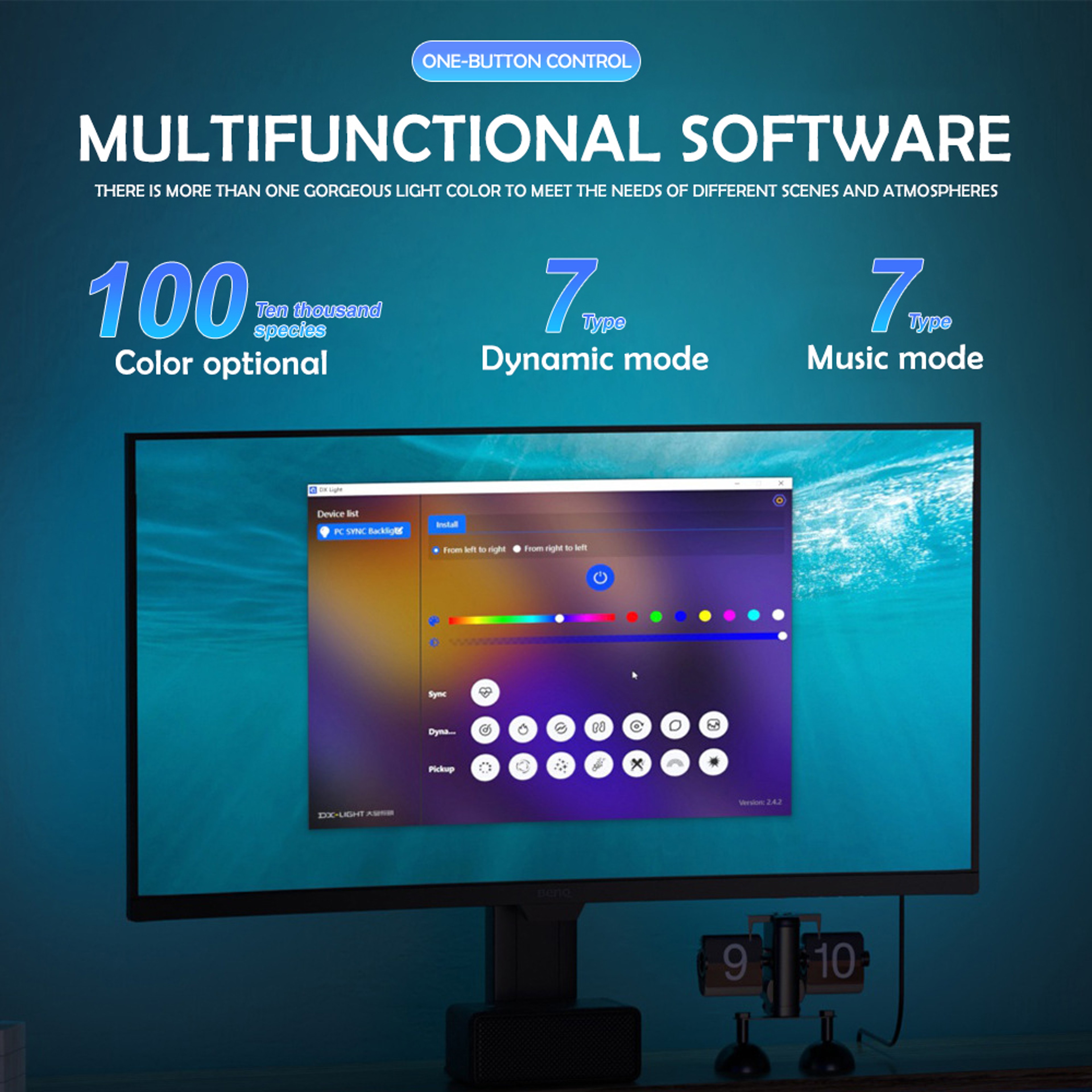 Monitor Backlight LED Strip Lights PC Sync Atmosphere Music Screen Decor 1