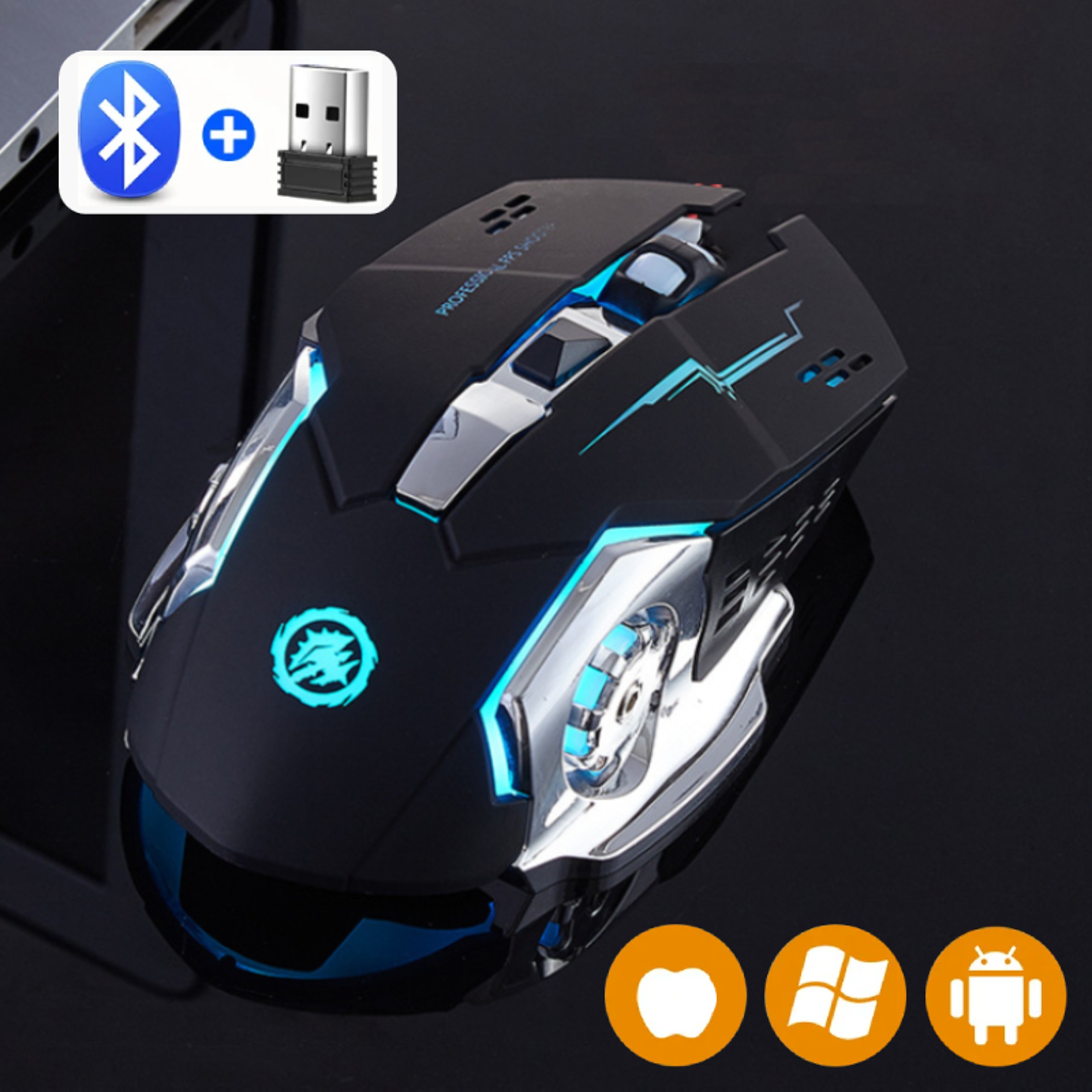 Bluetooth Mouse USB, Mechanical Backlight, Silent Wireless Gaming Mouse For PC Gamer Computer – view 1