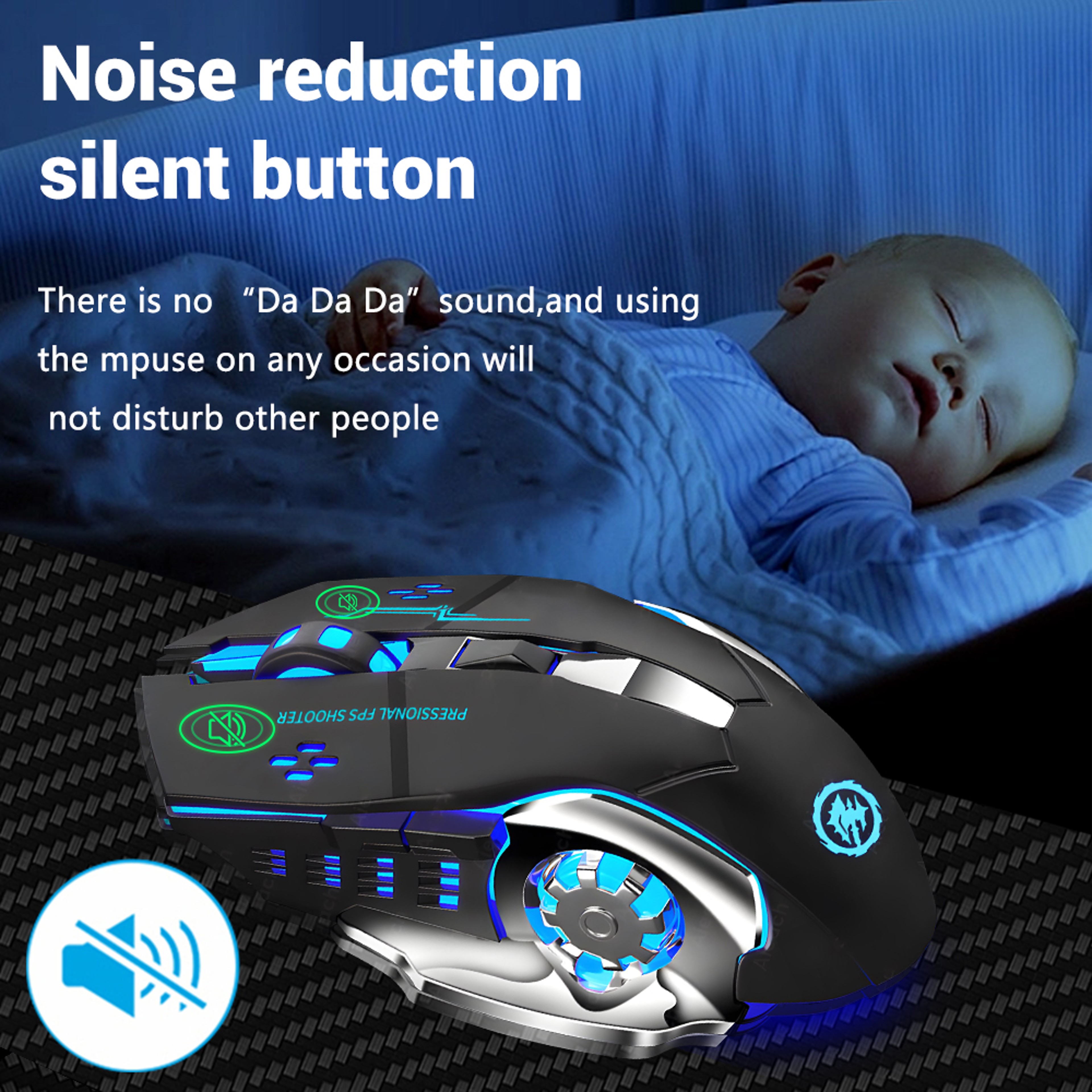 Bluetooth Mouse USB, Mechanical Backlight, Silent Wireless Gaming Mouse For PC Gamer Computer – view 2
