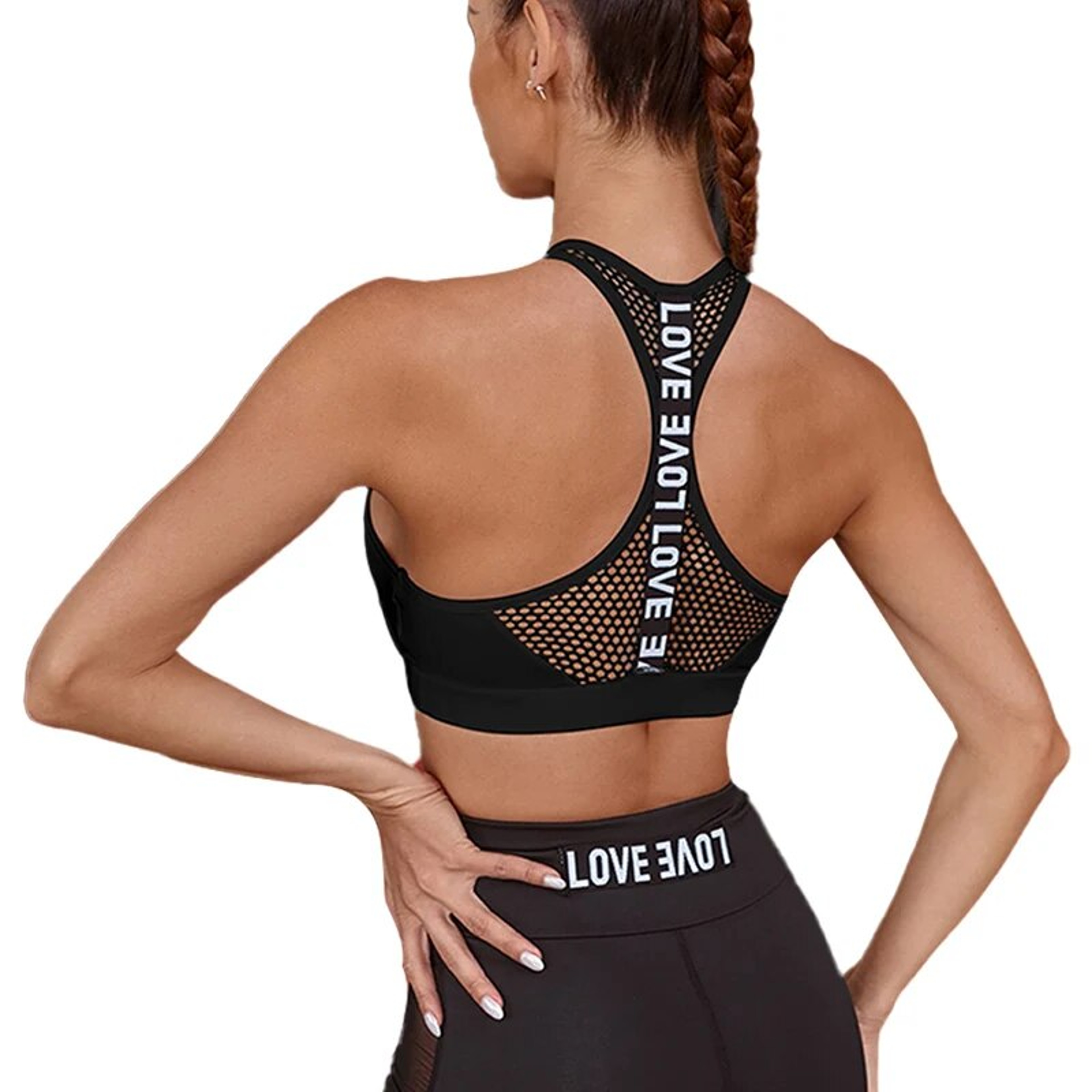 Yoga Bra Cup Fitness Letters Running Sports Bra Gym Fitness Crop Top Women Push Up Bralette 0