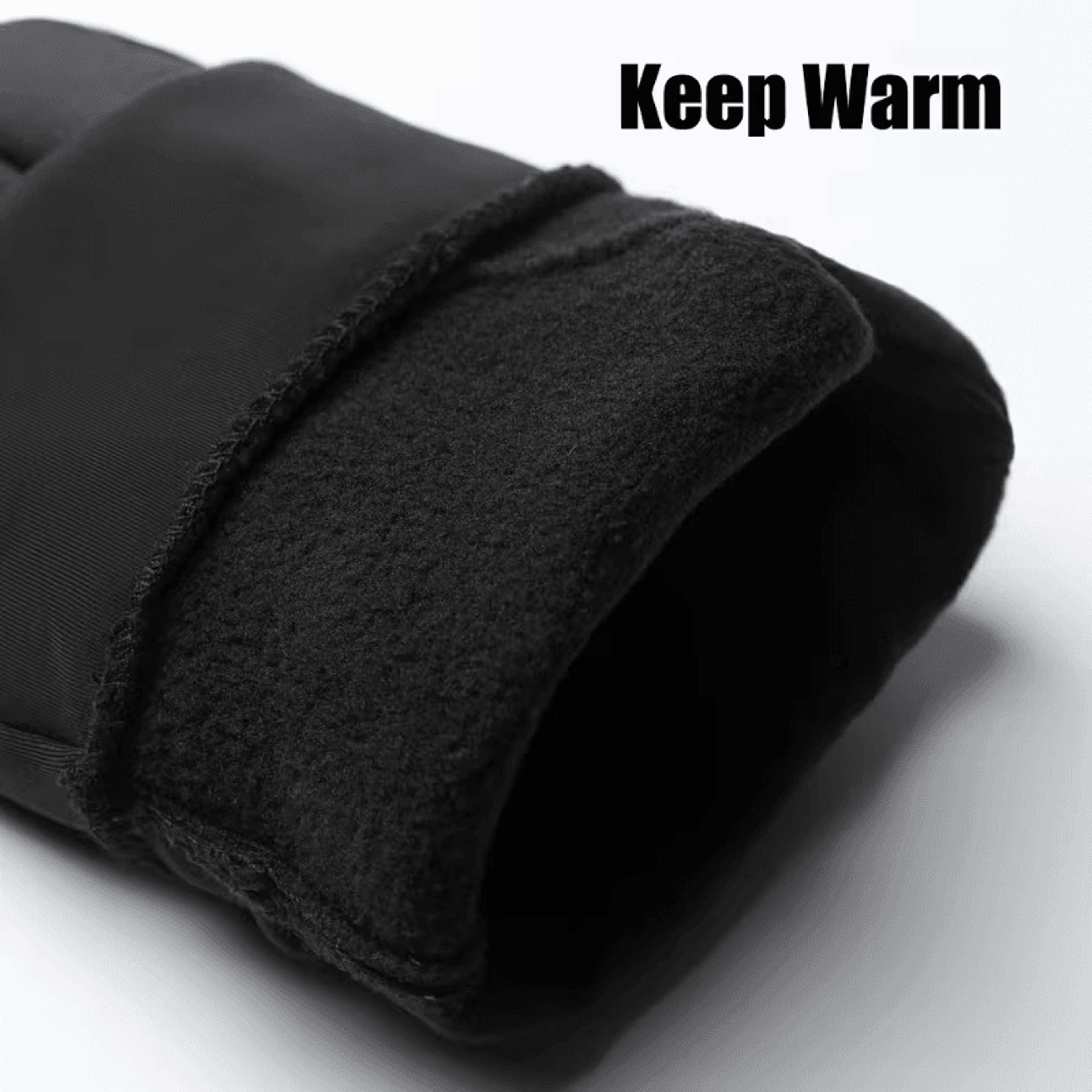 man using phone with finger flap gloves