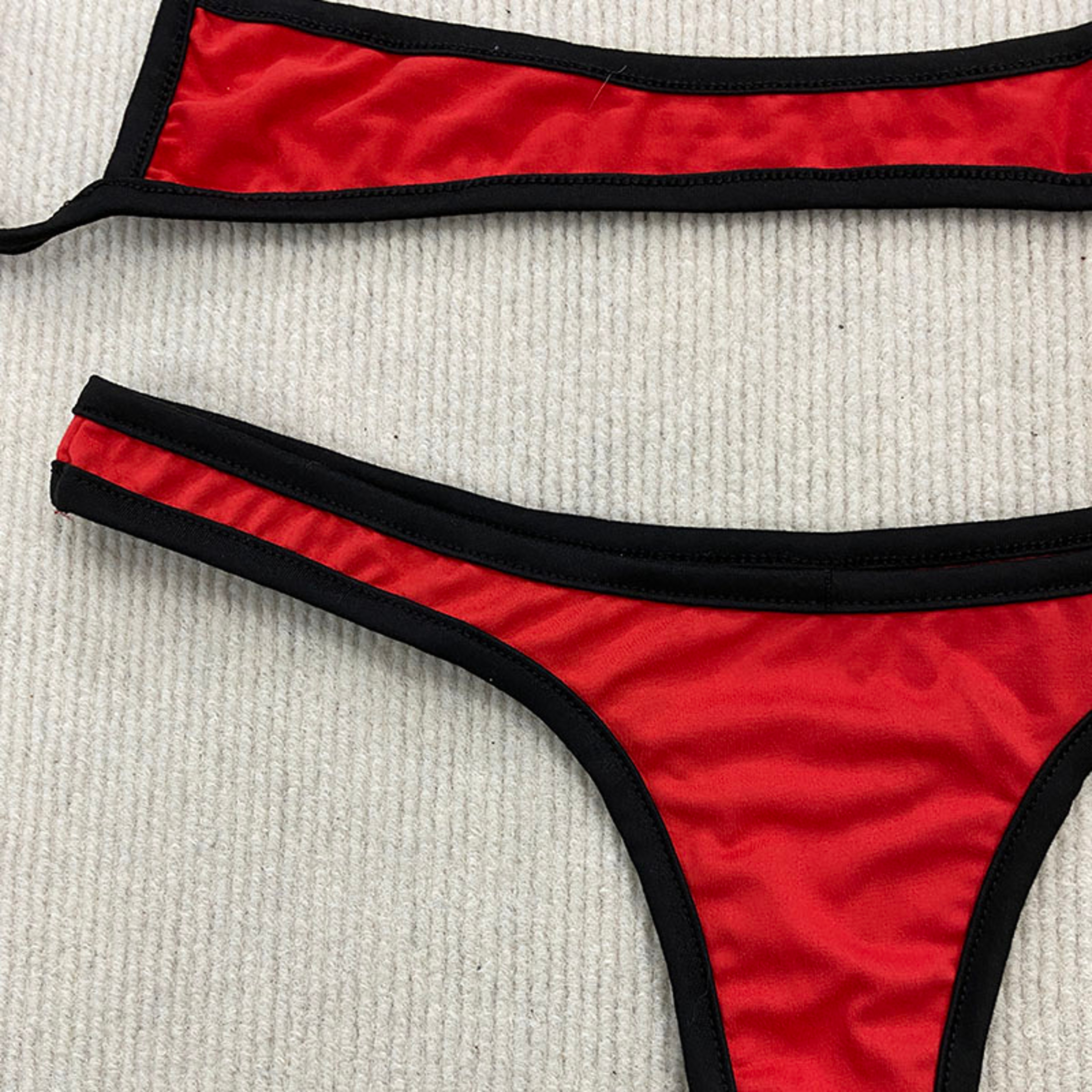 Aesthetic Spice Girl Beach Swimsuit, Backless Simple Summer Split Bikini – view 6