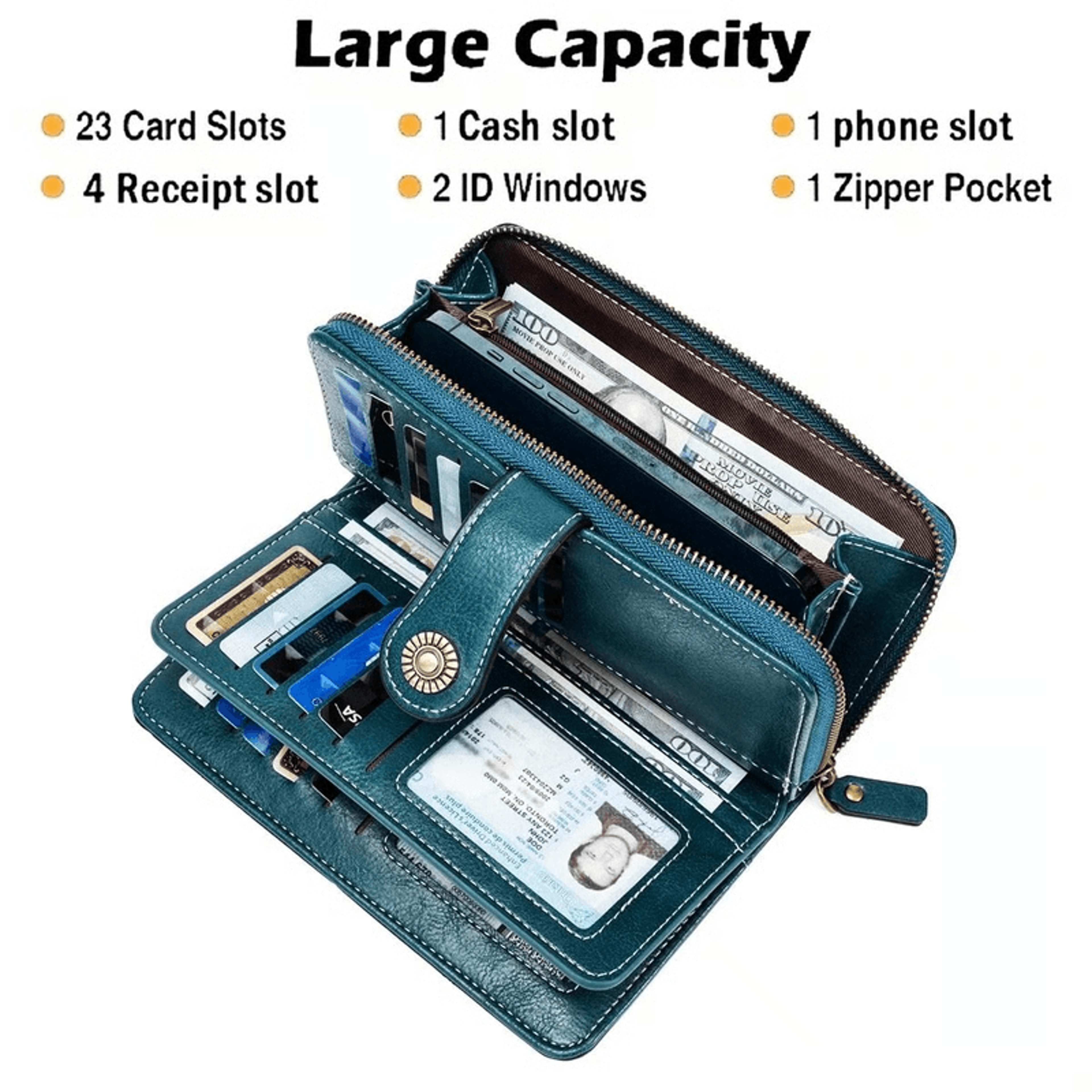 secure long wallet clutch with zipper for daily use
